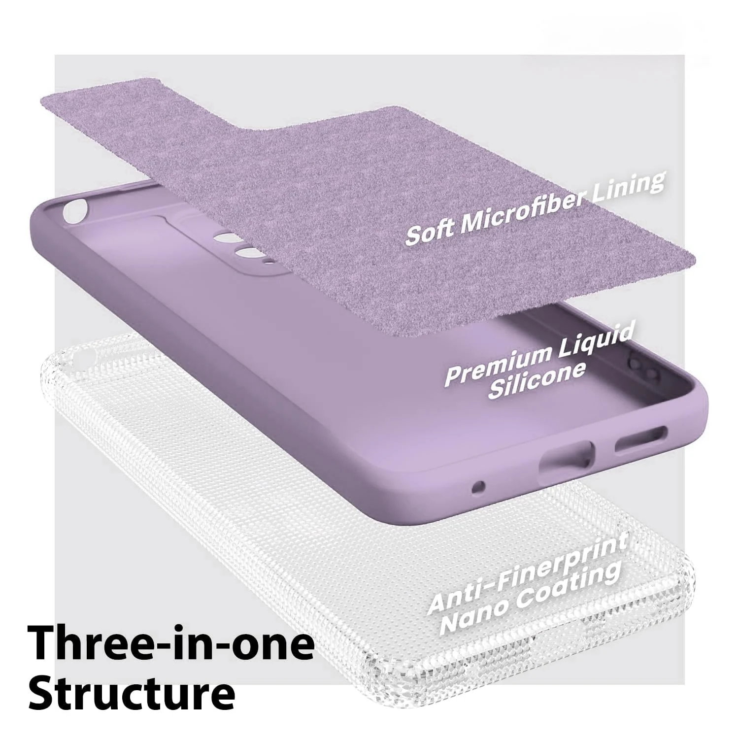 DL3 Mobilak Liquid Silicone Protective Case with Soft Microfiber Lining with Full Camera Protection for OPPO Reno 8 4G / Reno 7 4G / F21 Pro 4G / F21S Pro 4G - Lavender