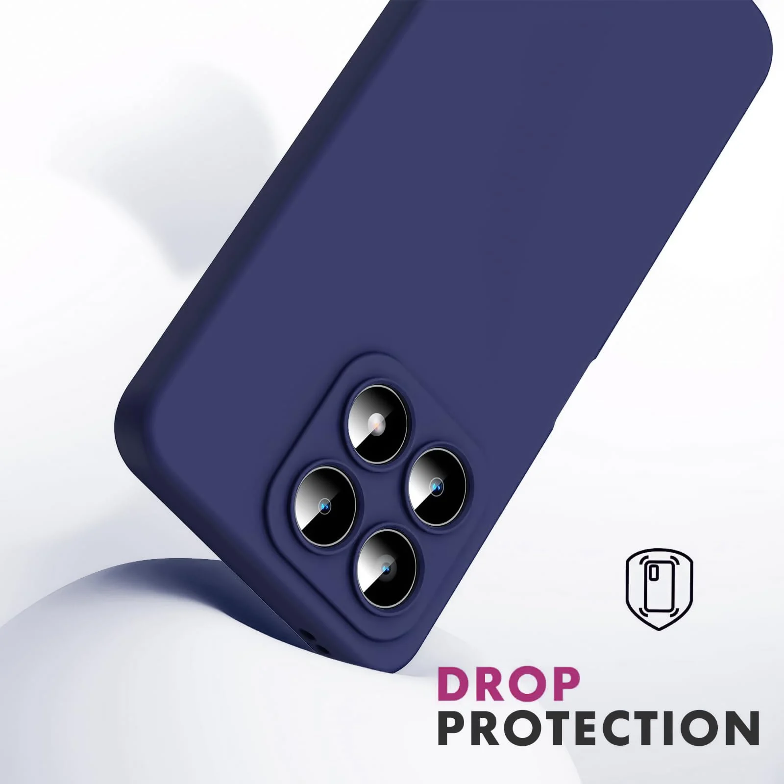 DL3 Mobilak Liquid Silicone Protective Case with Soft Microfiber Lining with Full Camera Protection for Honor X8A - Blue 2