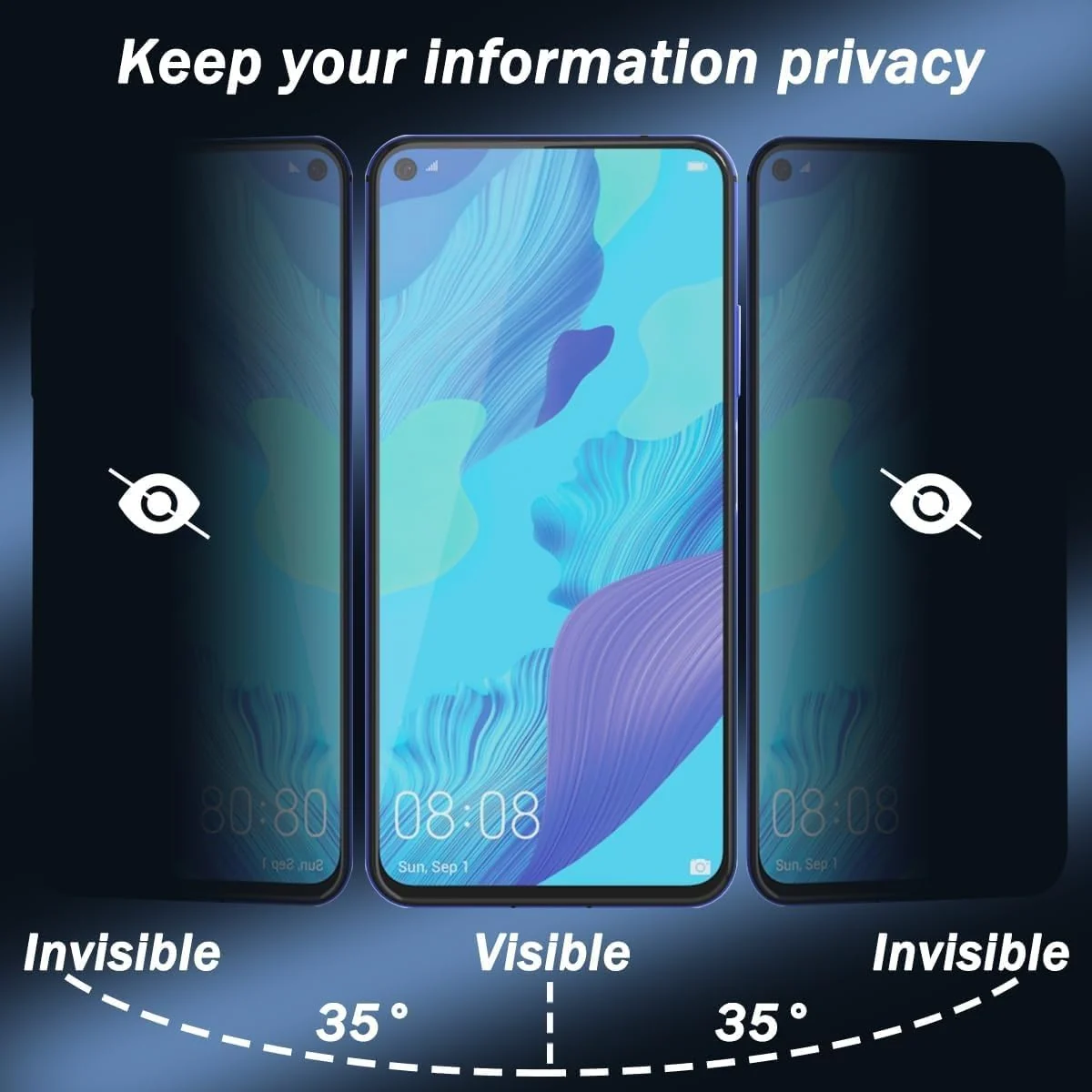 DL3 Mobilak Privacy Full Glass Screen Protector For Huawei Nova 5T - Black