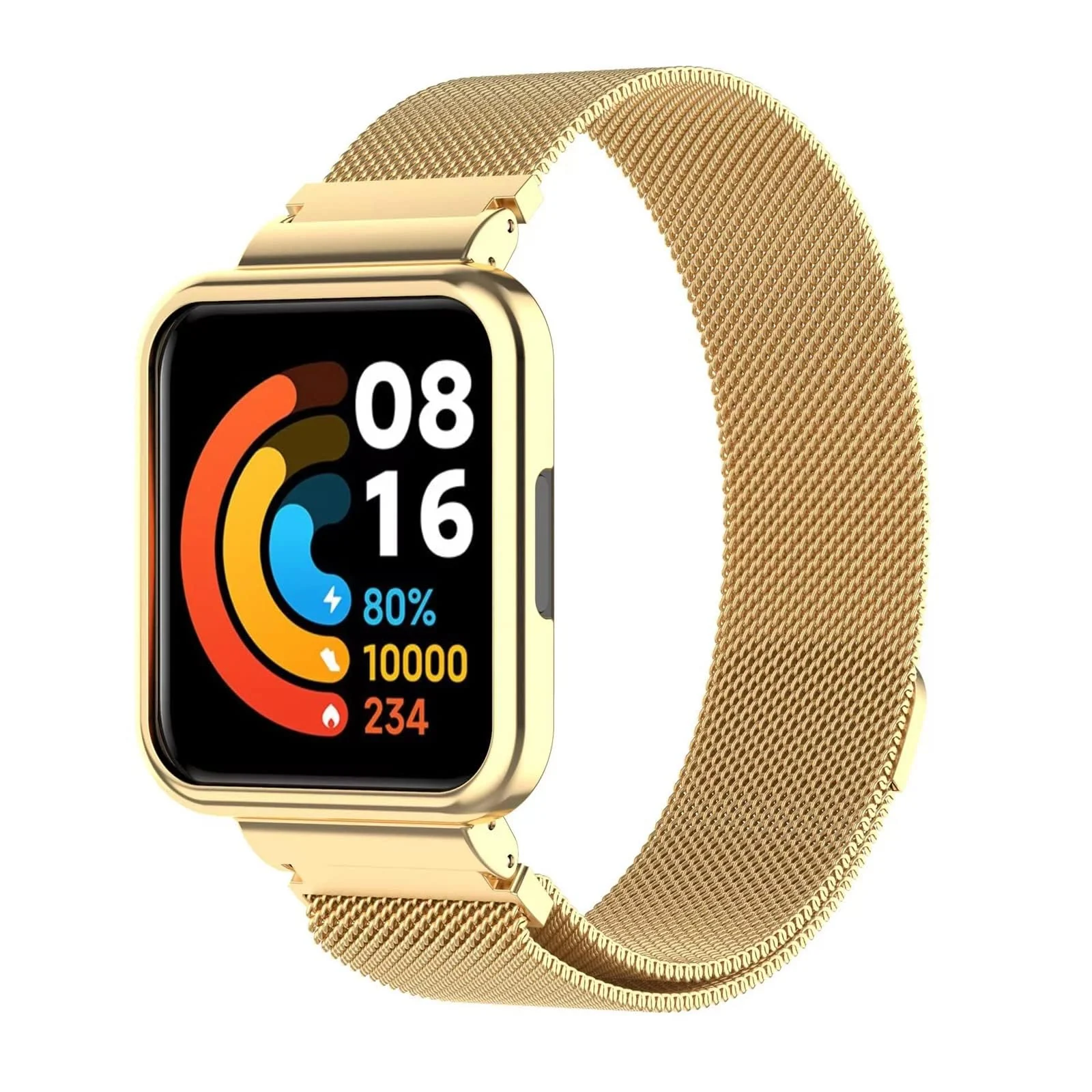 DL3 Mobilak Strap For Xiaomi Redmi Watch 2 Lite/Poco Watch/Redmi Watch 2 / Horloge 2, Magnetic Metal Stainless Steel Adjustable Wristbands Breathable Watch Band With Frame Metal - Gold