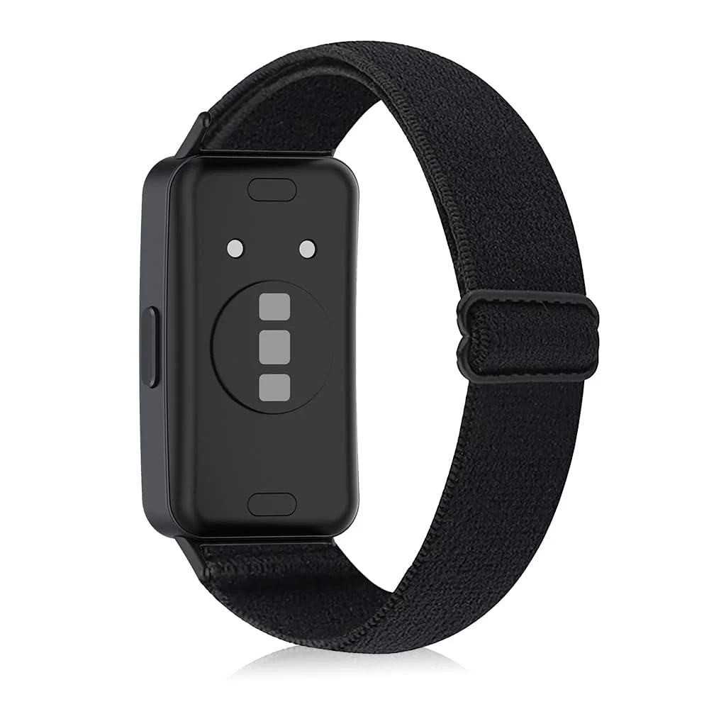 DL3 Mobilak Elastic Straps Compatible with Huawei Watch Fit Men Women, Adjustable Stretchy Bracelets Sport Nylon Replacement Bracelet for Huawei Watch Fit - Black