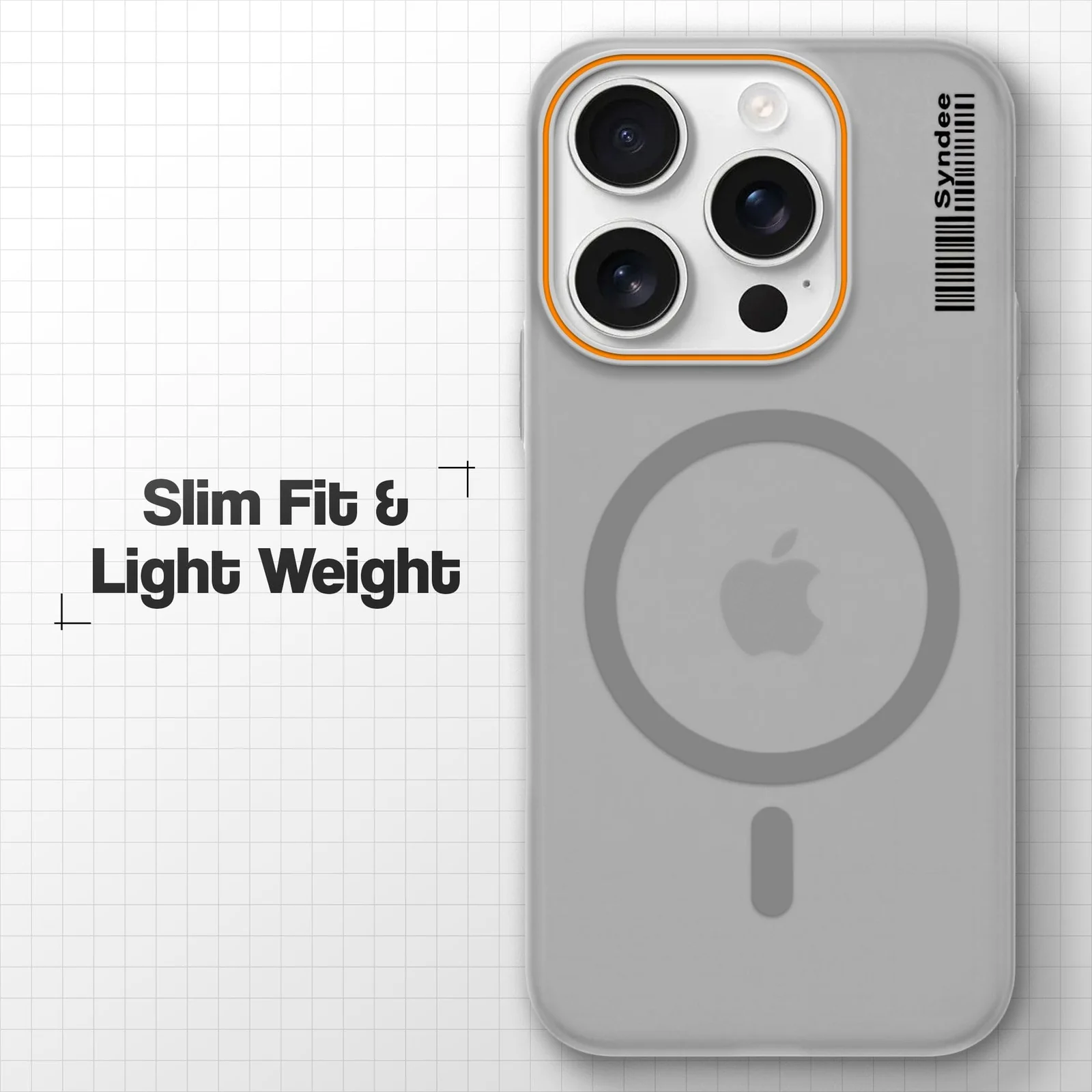 DL3 Mobilak Matte MagSafe-Compatible Magnetic Case for iPhone 16 Pro Max 6.9-inch with Camera Protection and Ring Holder - Gray