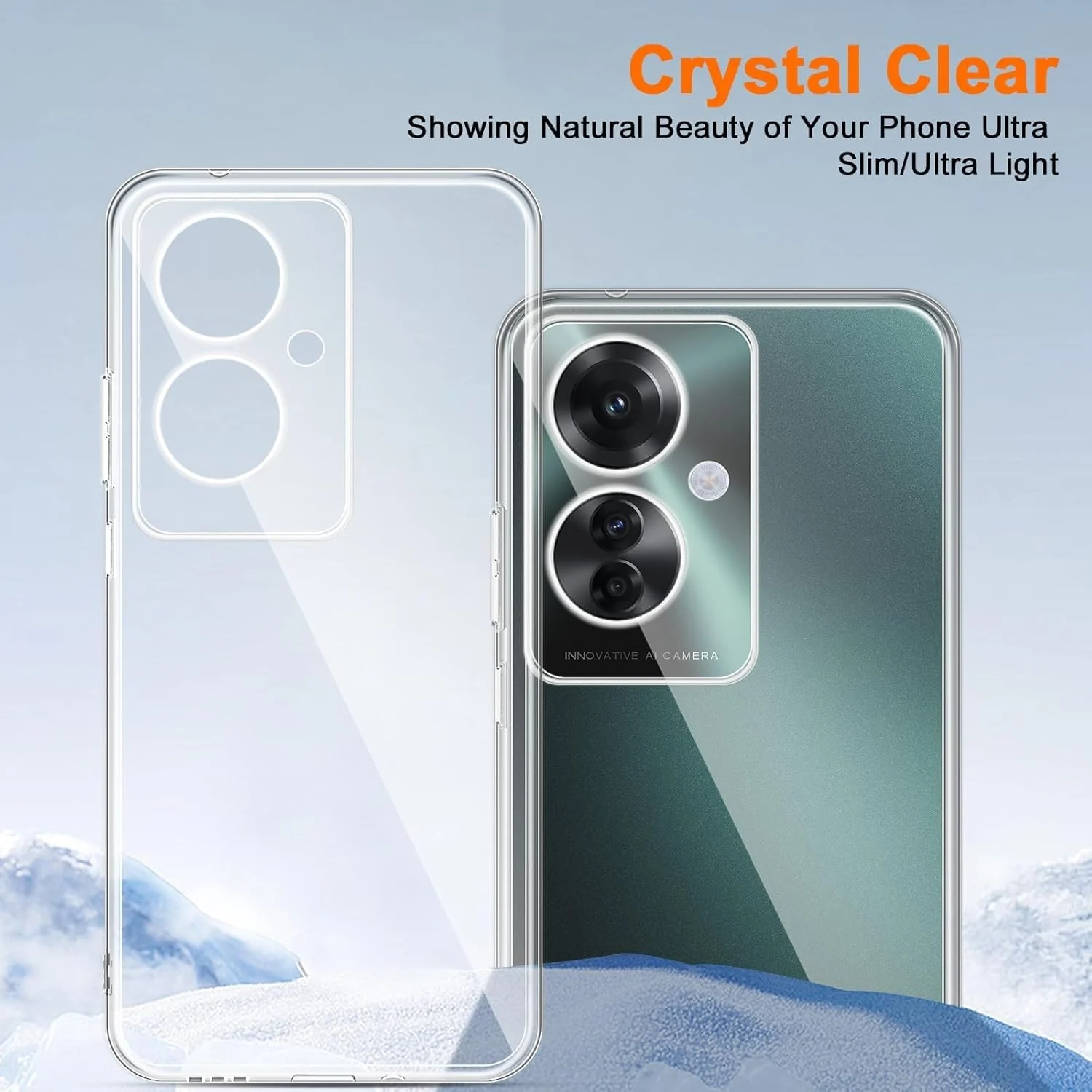 DL3 Mobilak Case Compatible with OPPO Reno11 F 5G / OPPO Reno 11F 5G Case Crystal Soft TPU Gel Case Flexible Silicone Anti-Scratch Camera Protection TPU Cover - Clear