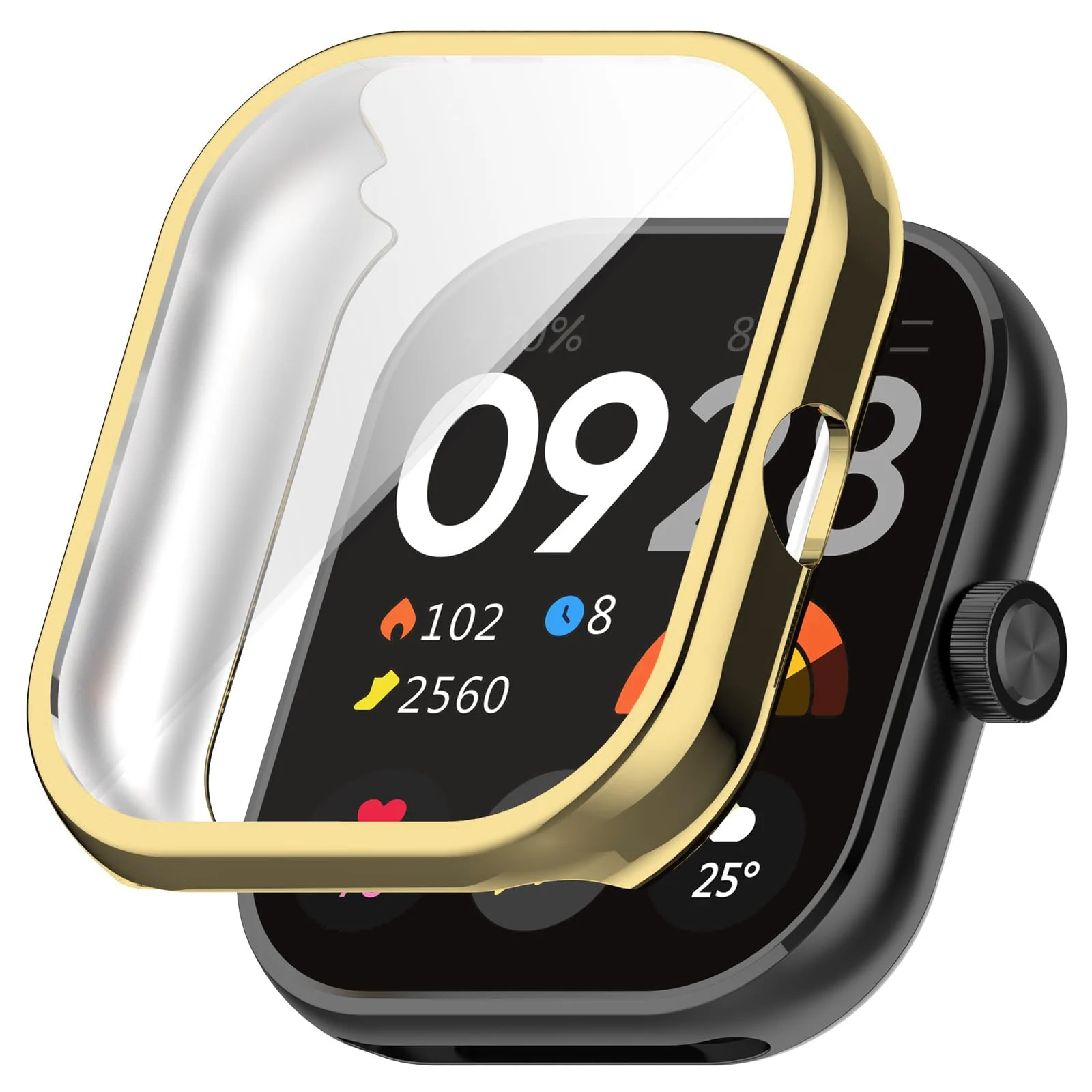 DL3 Mobilak Case Compatible with Xiaomi Redmi Watch 4 Case All-Around with Built-in Screen Protector Watch Soft TPU Shockproof Cover Slim Guard Thin Bumper Shell Protector