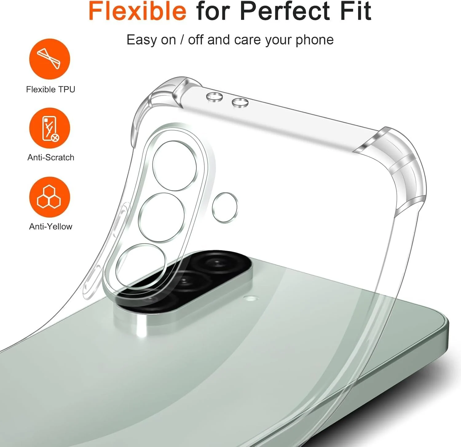 DL3 Mobilak Case Compatible with Samsung Galaxy A56 5G, Cover Silicone TPU Gorilla Anti-shock Protector Camera Shockproof Corners - Clear