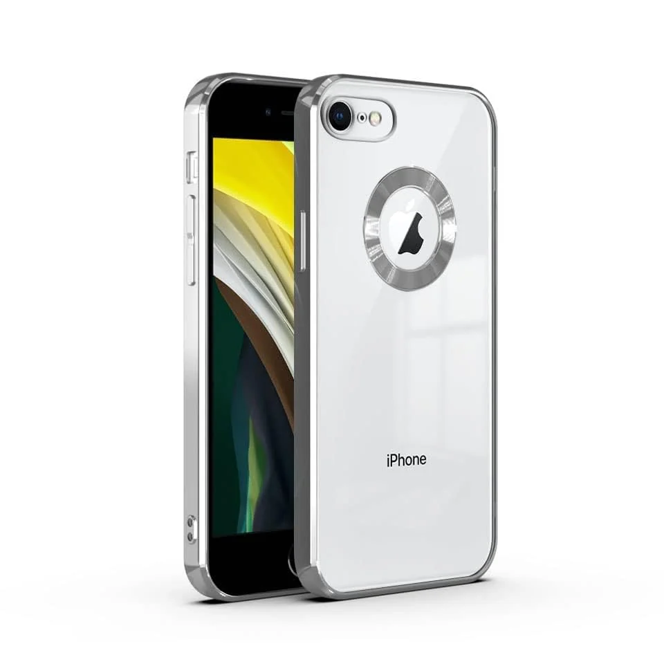 DL3 Mobilak Clear TPU Case for iPhone 7 / 8, iPhone SE 2022, iPhone SE 2020, Camera protection, Shock-absorbing protection, Decorative glitter finish - Silver