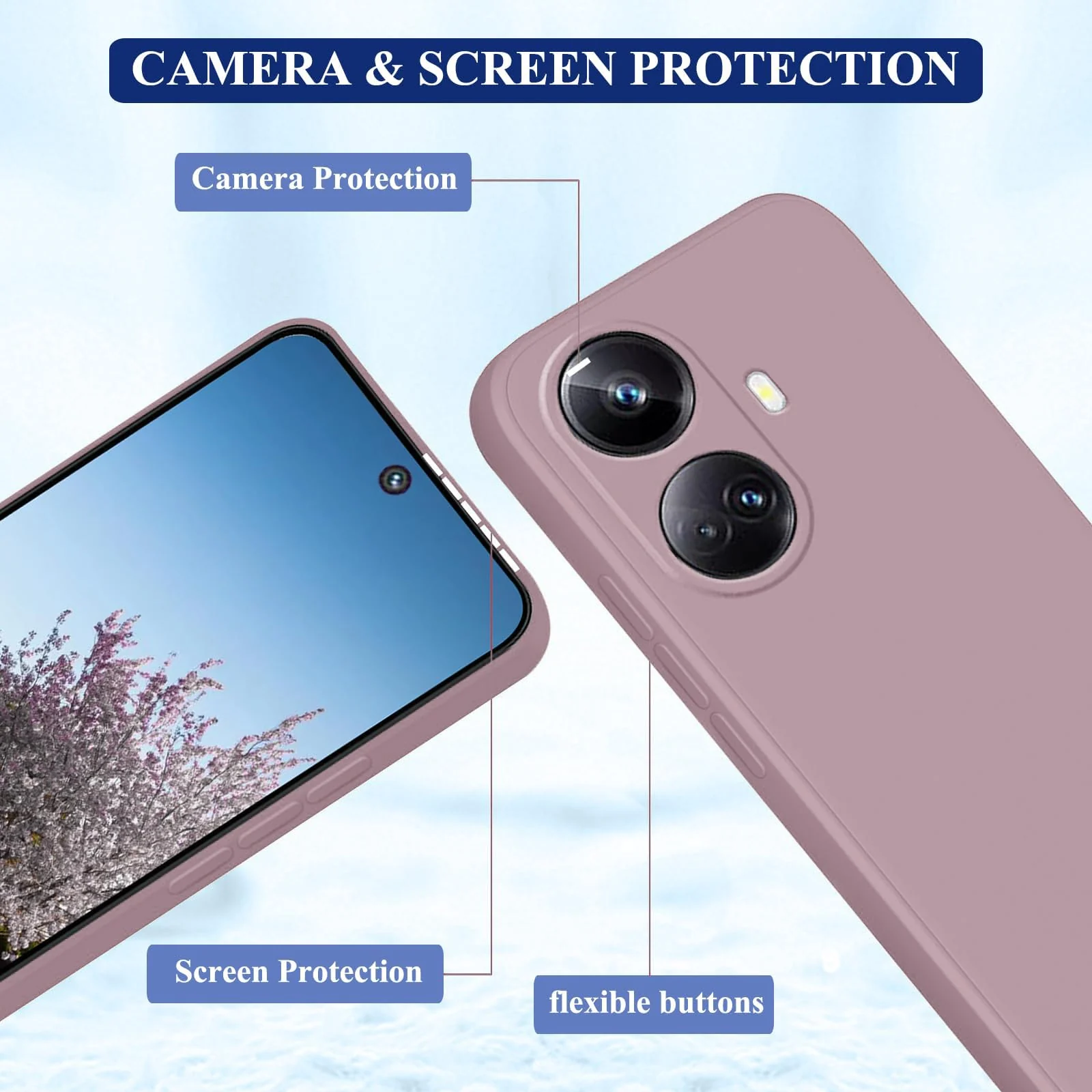 DL3 Mobilak Soft Silicone Gel Bumper Case for realme 10 pro plus - Cashmere