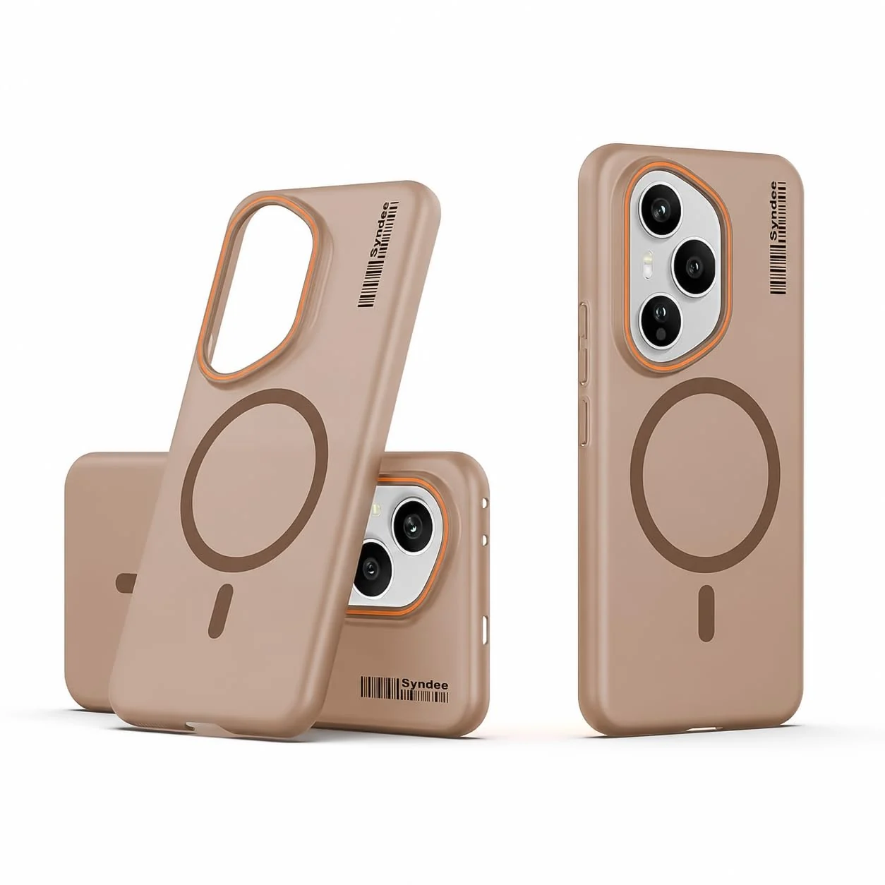 DL3 Mobilak Translucent Matte Case for Honor 400 Pro 5G, Compatible with MagSafe accessories, Shock-absorbing protection, Integrated ring holder - Brown