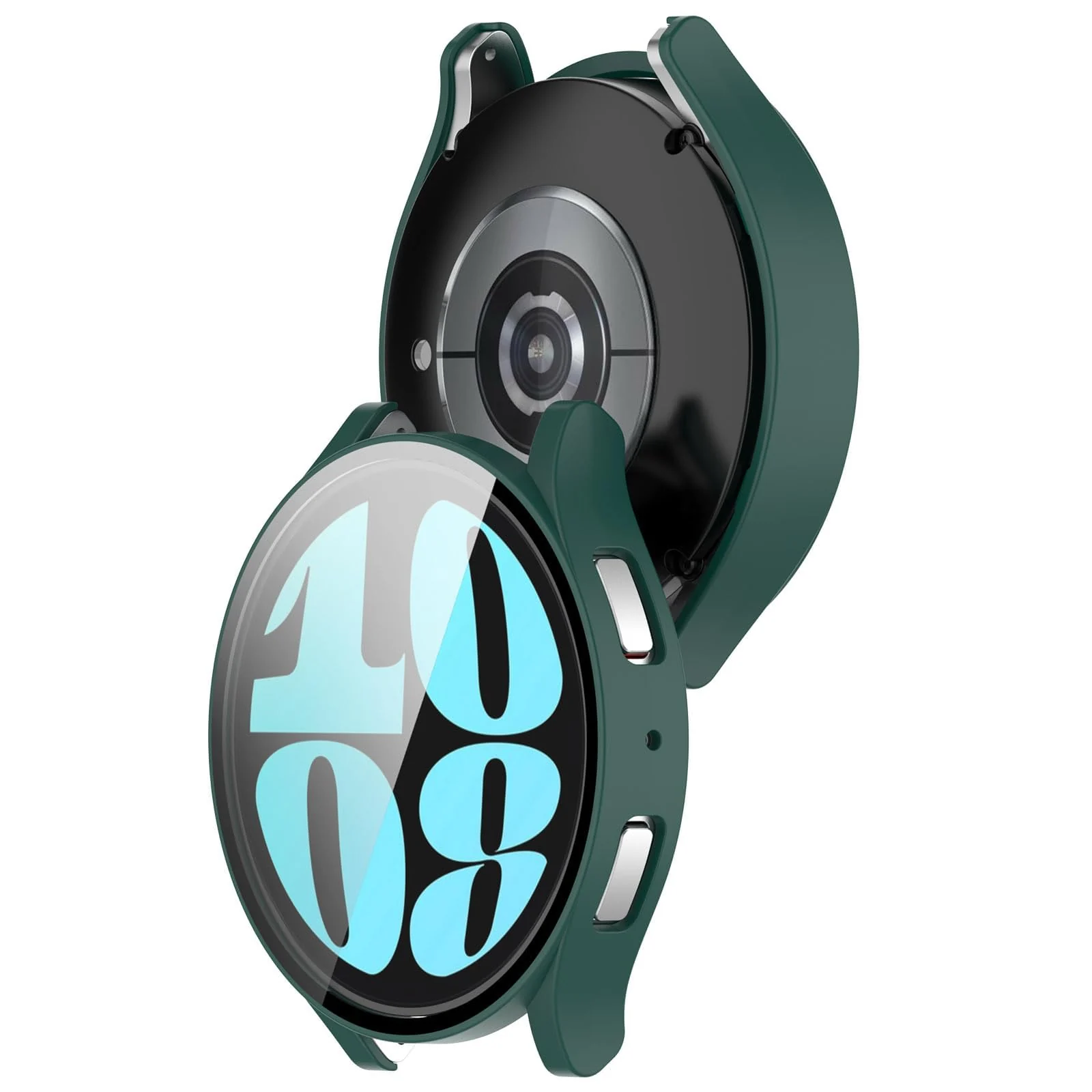 DL3 MOBILAK Full-Coverage Watch Case with Tempered Glass for Samsung Galaxy Watch 6 44 mm, Green