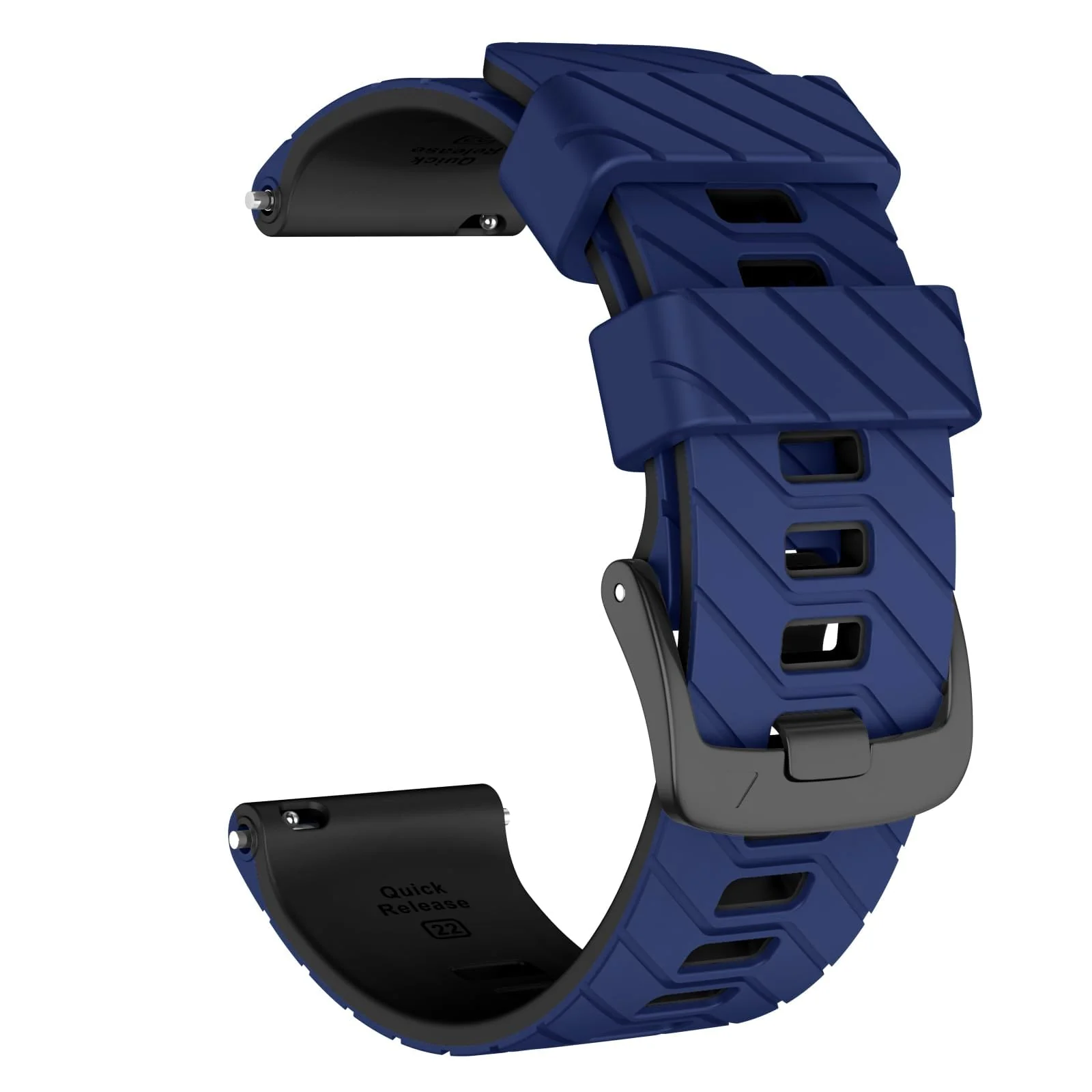 DL3 Mobilak Silicone Sport Band 22MM Strap For Xiaomi Redmi Watch 5 Active/5 Lite/Samsung Galaxy Watch 3 45mm/Watch 46mm/Gear S3/Huawei watch GT5 GT4 GT3 GT2 GT 46MM/GT2E/GT3 Pro/GT 5 Pro - Blue/black