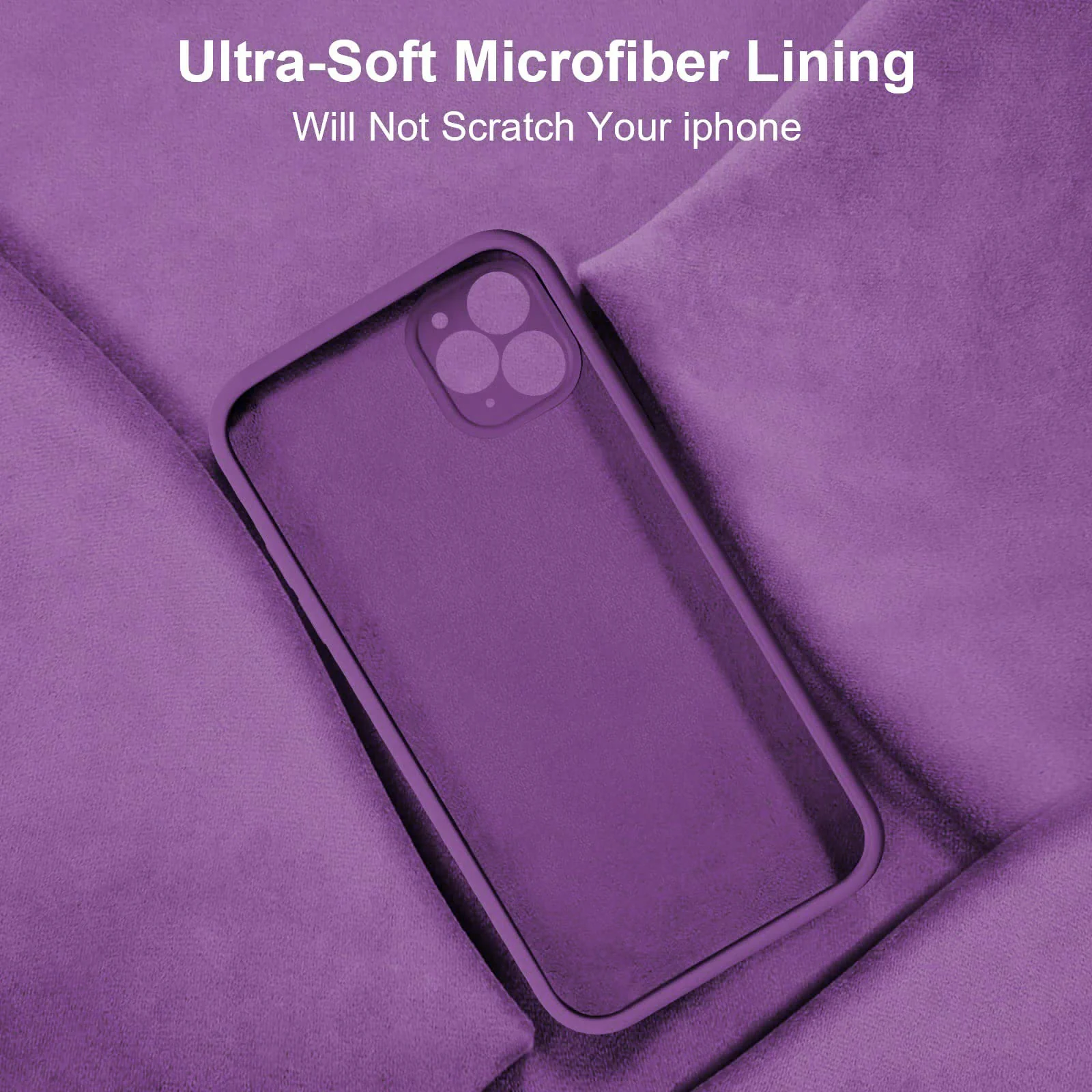 DL3 Mobilak Liquid Silicone Protective Case with Soft Microfiber Lining with Full Camera Protection for iPhone 11 Pro (5.8 Inch) - Violet
