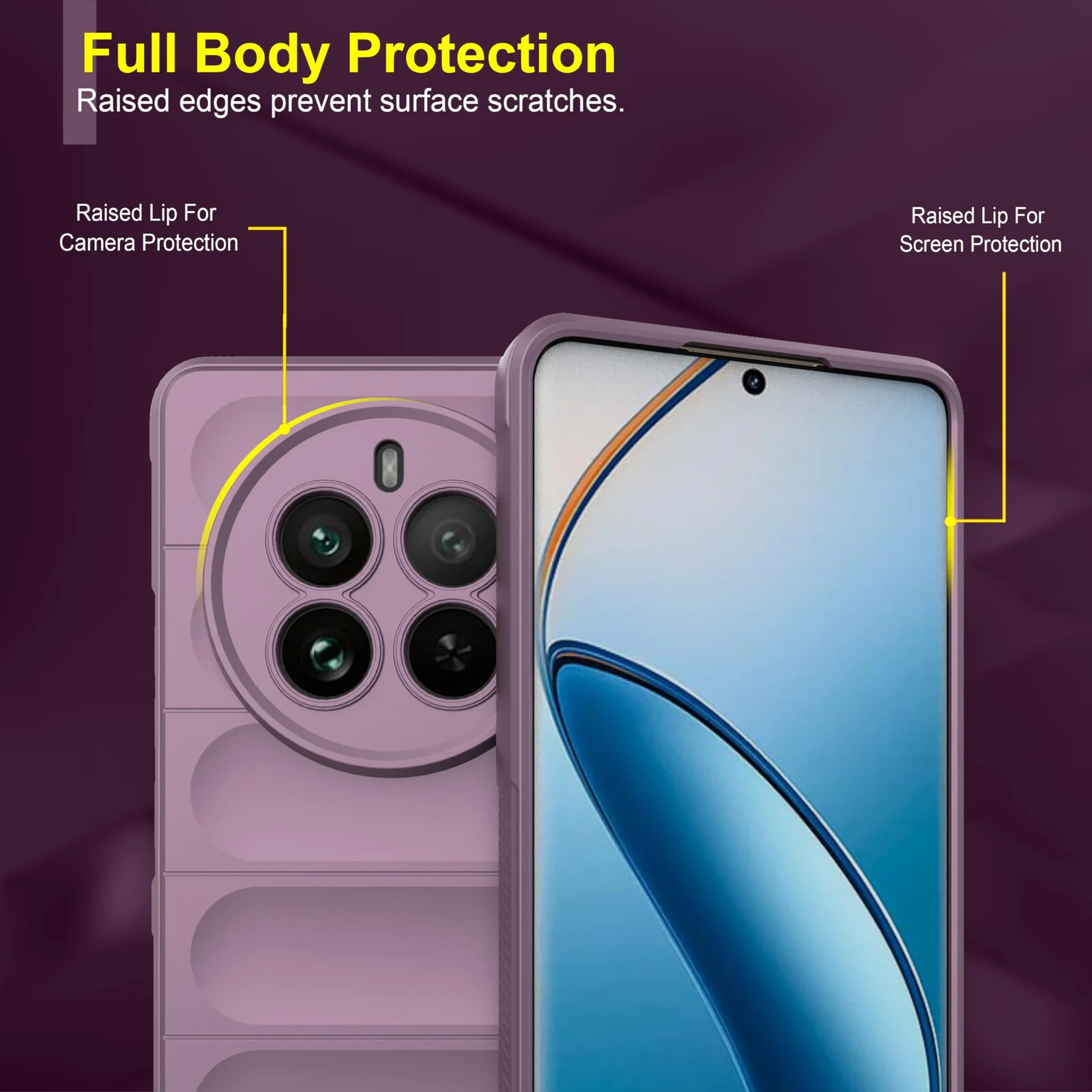 DL3 Mobilak Soft Silicone Protective Case for realme 12 Pro / realme 12 Pro Plus with Camera Protection and Shockproof Design - Purple
