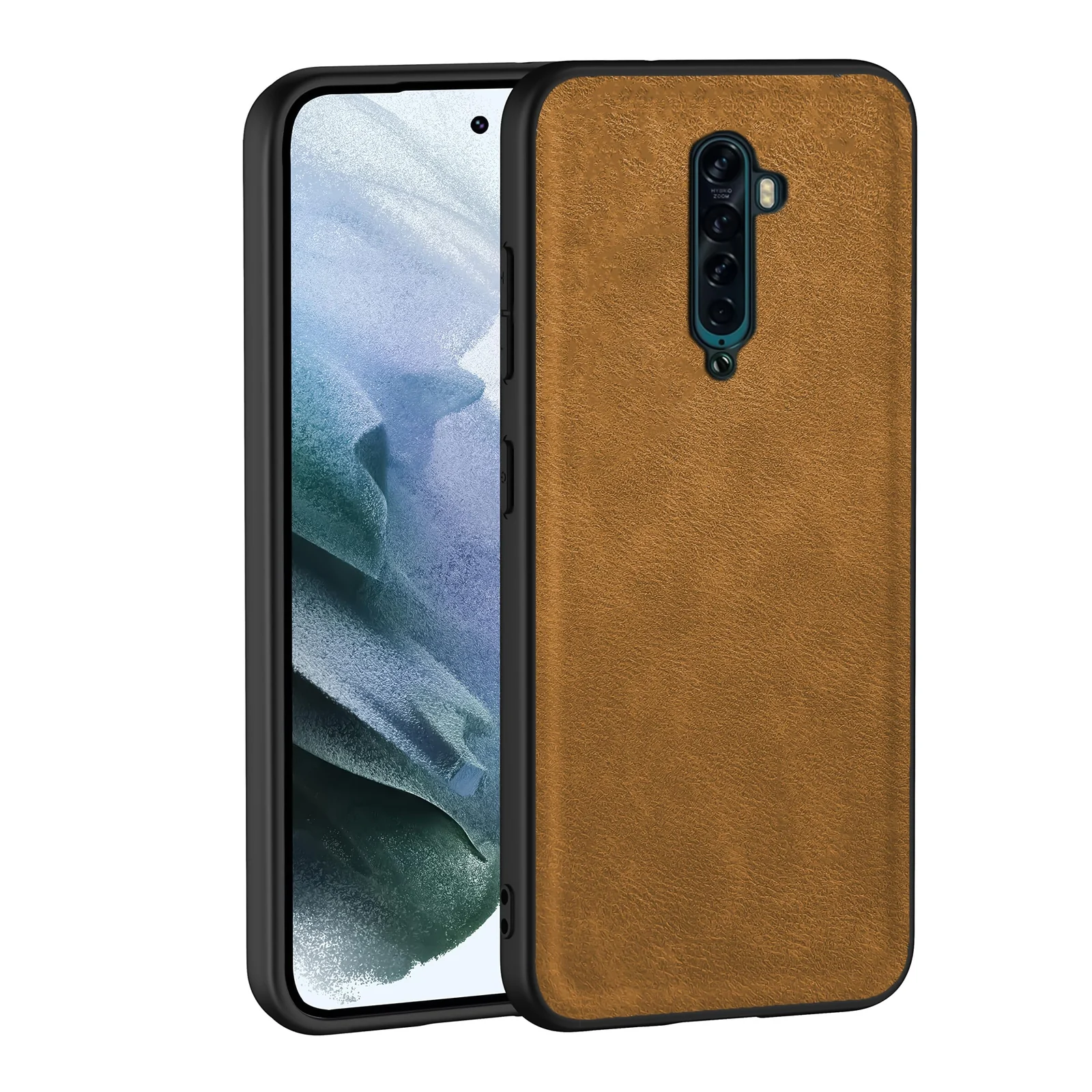 Dl3 Mobilak Case for Oppo Reno 2 Leather Case,Anti-Drop, Anti-Shock, Non-Slip Texture,Simple Cell Phong Cover (Gray)