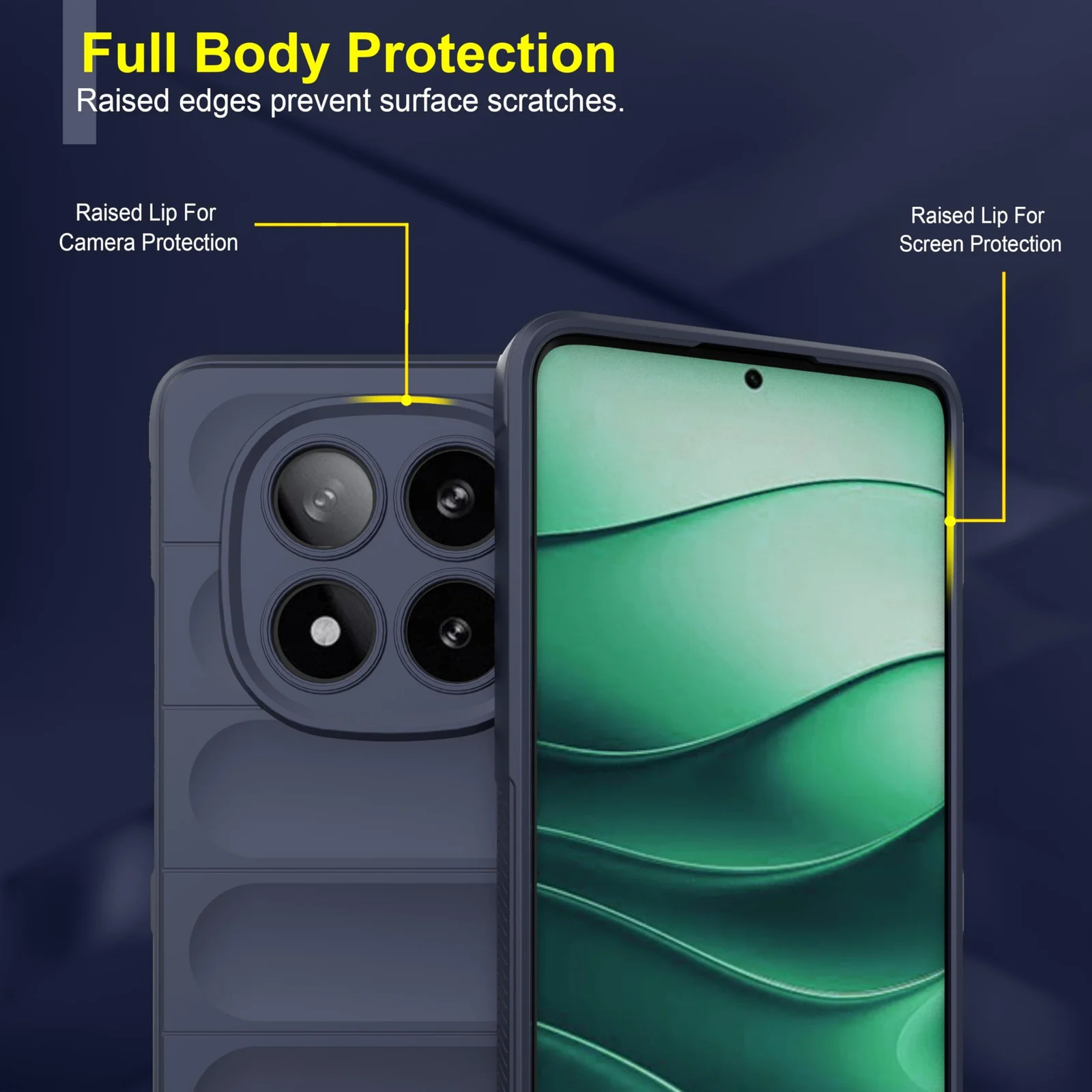 DL3 Mobilak Flexible Silicone and TPU Protective Case with Camera Protection for Xiaomi Redmi Note 14 Pro 4G - Blue
