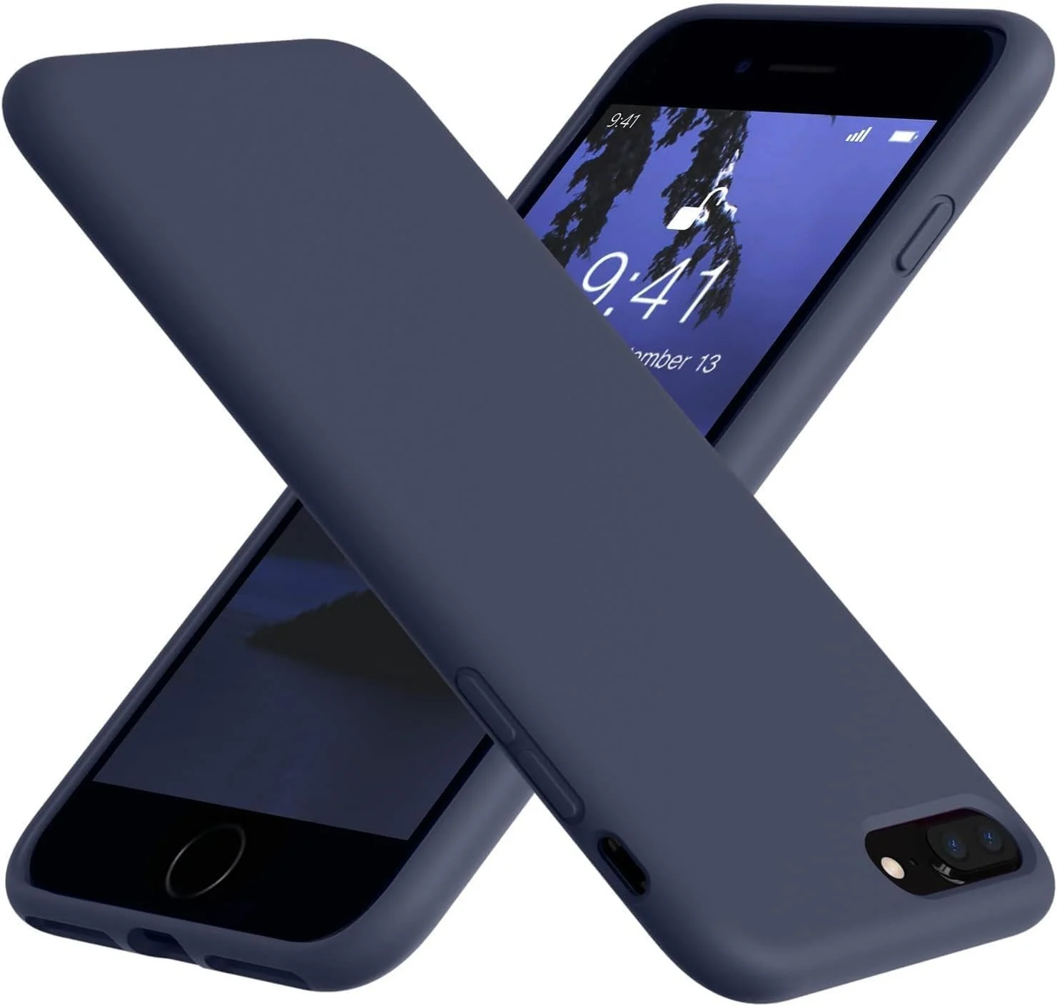 DL3 Mobilak Liquid Silicone Protective Case for iPhone 6 Plus / 6S Plus with Camera Protection and Microfiber Lining - Midnight Blue