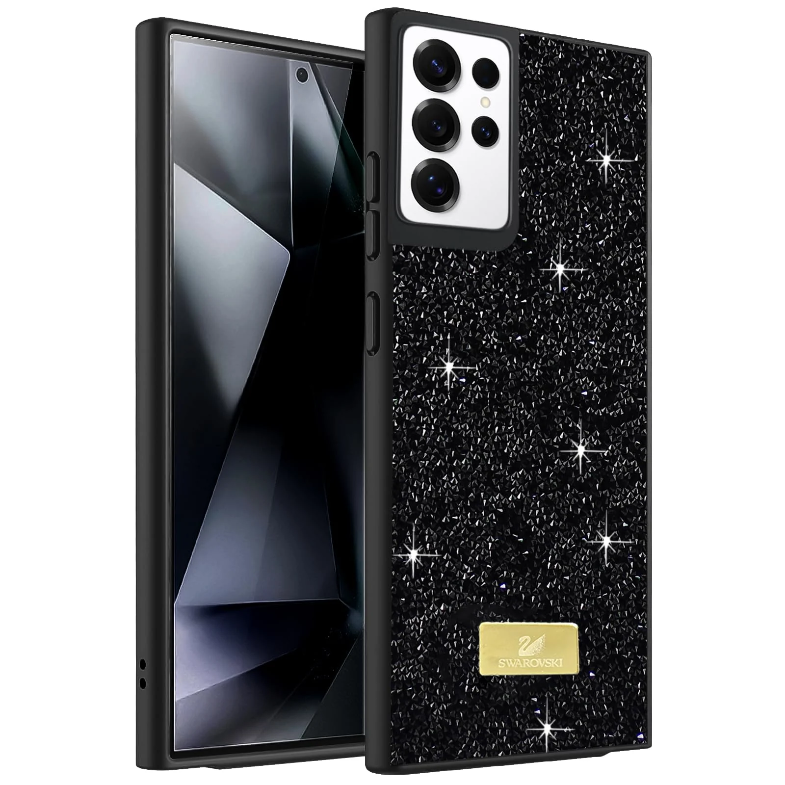 Case For Samsung Galaxy S21 Ultra Case Glitter, Sparkle Diamond Crystal Bling Case with Bling, Ultra Thin Lightweight Full Body Shockproof Anti-Scratch Protective Cover - Black