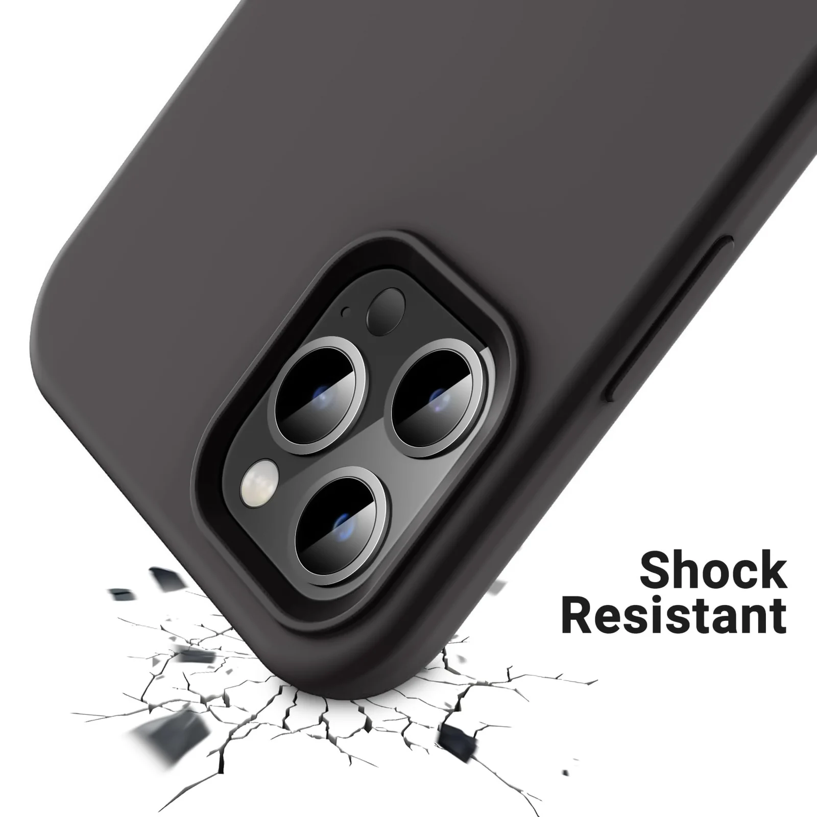 DL3 Mobilak Liquid Silicone Protective Case for iPhone 13 Pro (6.1 Inch) with Camera Protection and Microfiber Lining - Gray 3