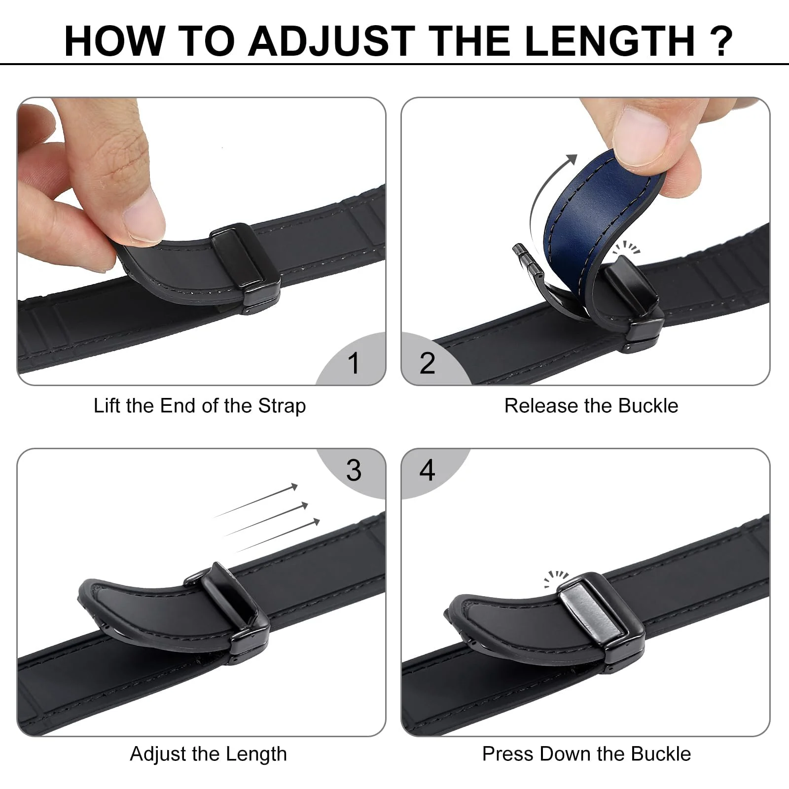 DL3 Mobilak Compatible with Huawei Watch Fit 5 / Fit 5 Pro / Fit4 / 4 Pro/Fit 3 Strap for Women Men, Soft Flexible Leather Silicone Hybrid Sport Wristband Magnetic Buckle Bracelet Replacement Strap - Blue