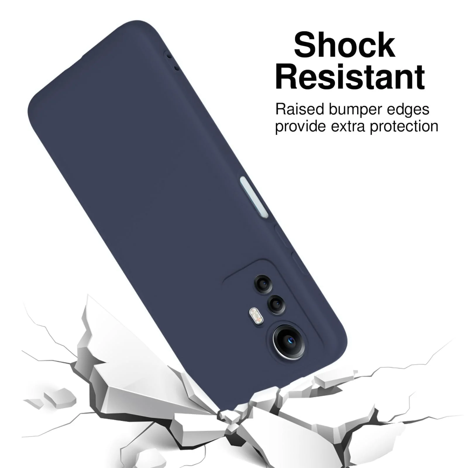 DL3 Mobilak Liquid Silicone Case for Xiaomi Redmi Note 12S, Shock-absorbing protection, Scratch-resistant surface, Soft microfiber lining - Midnight Blue