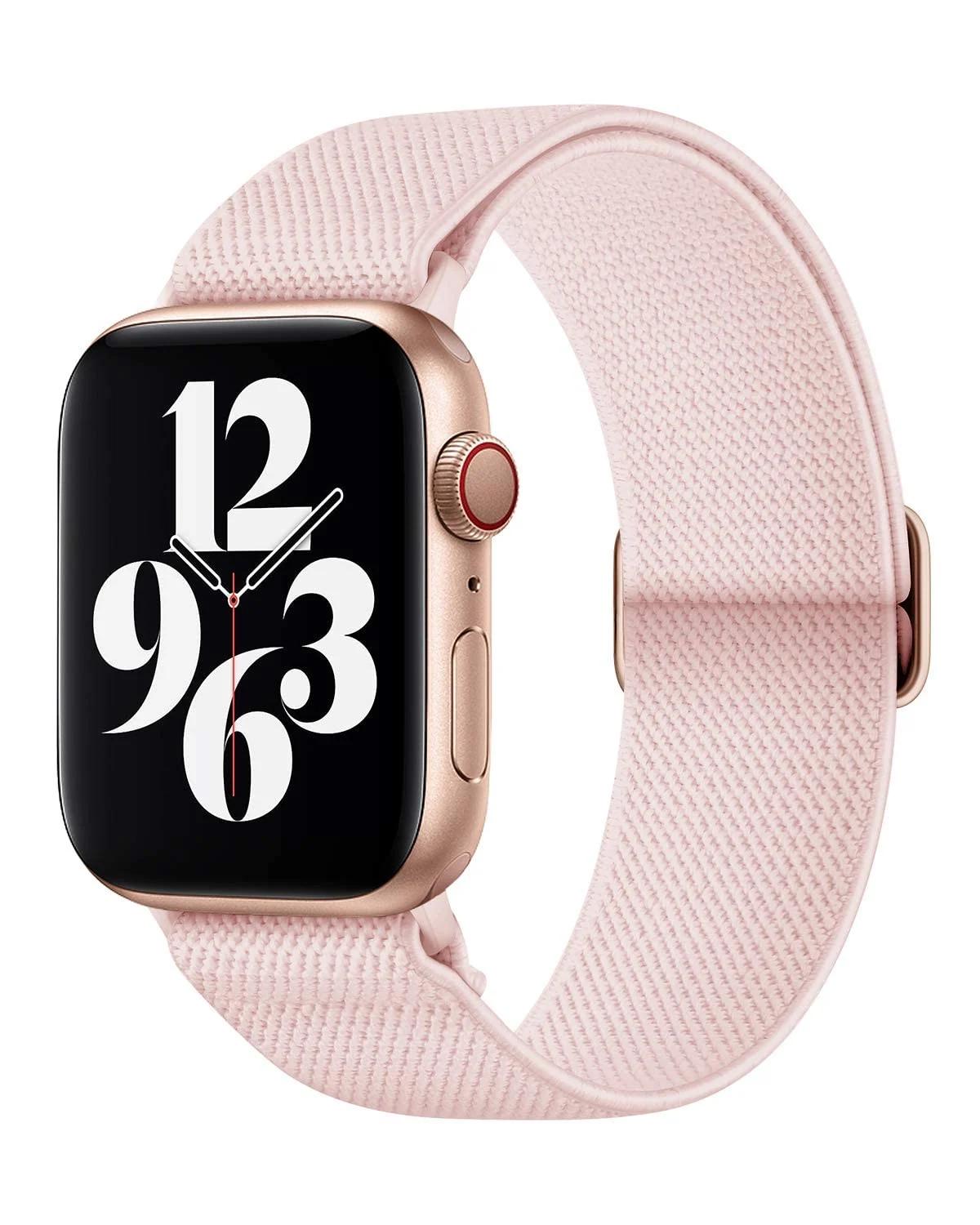 DL3 Mobilak Nylon Solo Loop Stretchy Straps For Apple Watch Band 49mm 45mm 44mm 42mm 41mm 40mm 38mm, Elastic Wristbands for Series 8 Ultra 7 6 5 4 3 2 1 Se (Sand, 42MM/44MM/45MM/49MM) - Pink Sand