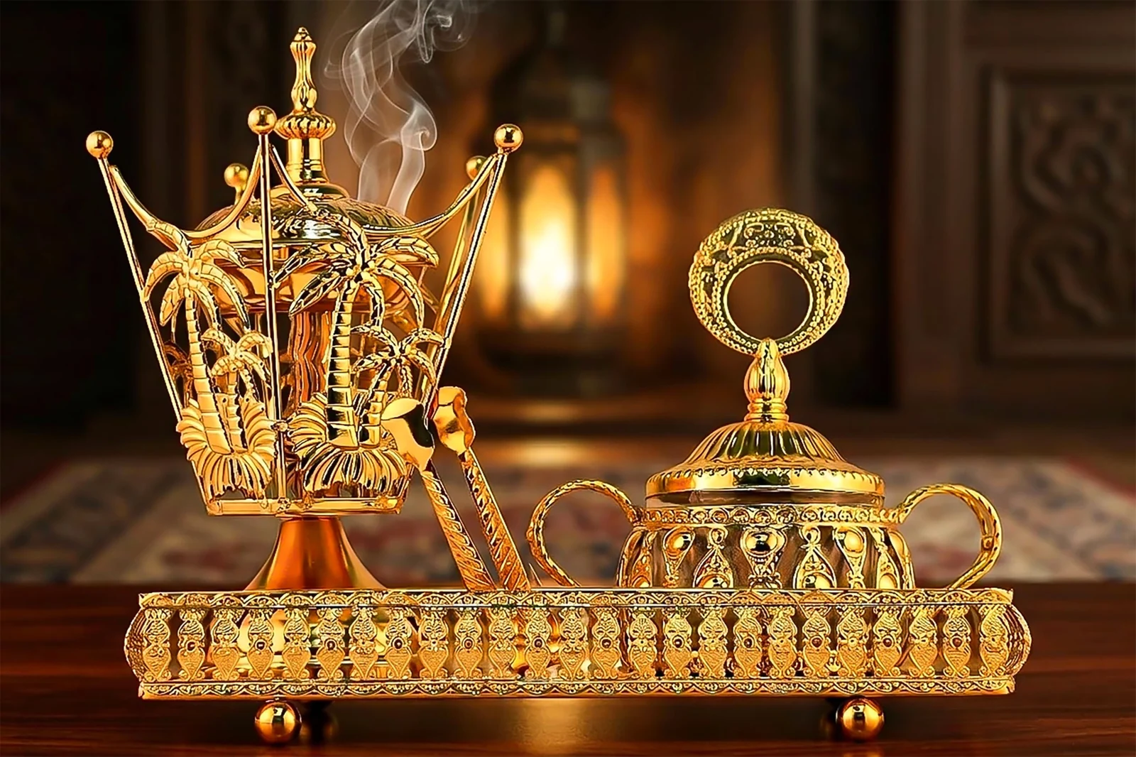 Mobigon Charcoal Incense Burner, Bakhoor Burner, Oud Frankincense Incense Burner, Vintage Arabic Burner, Suitable For Arabian Oud, Yoga, Spa and Aromatherapy, Office & Home Decor - style 60