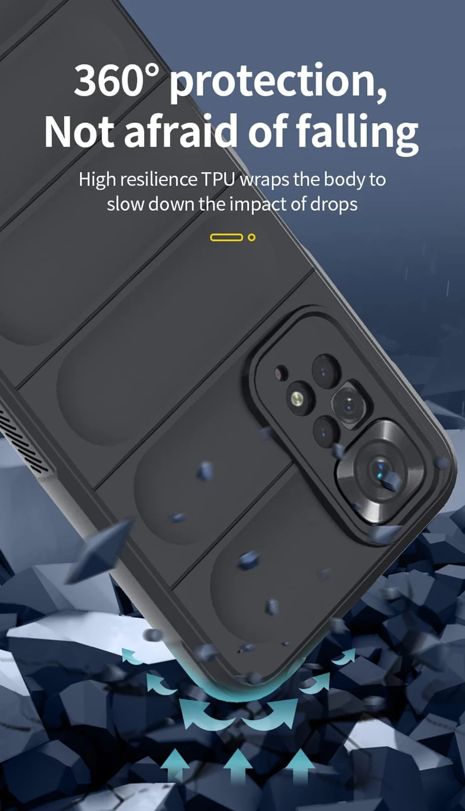 DL3 Mobilak Flexible Silicone and TPU Protective Case with Camera Protection for Xiaomi Redmi Note 12 Pro 4G / Redmi Note 11 Pro 4G&5G - Black
