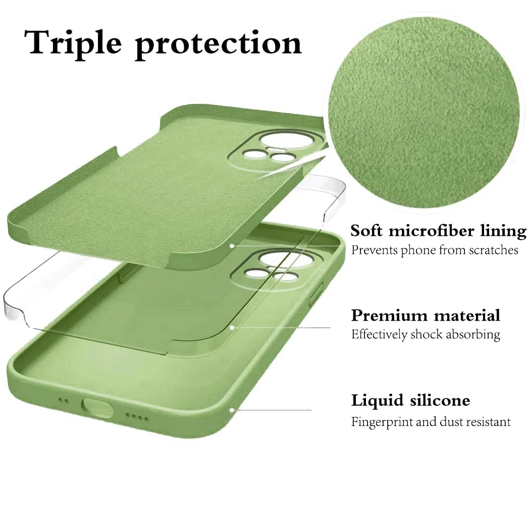 DL3 Mobilak Liquid Silicone Case for OPPO Reno 10 5G / OPPO Reno 10 Pro 5G, Shock-absorbing protection, Scratch-resistant surface, Soft microfiber lining - Mint Green