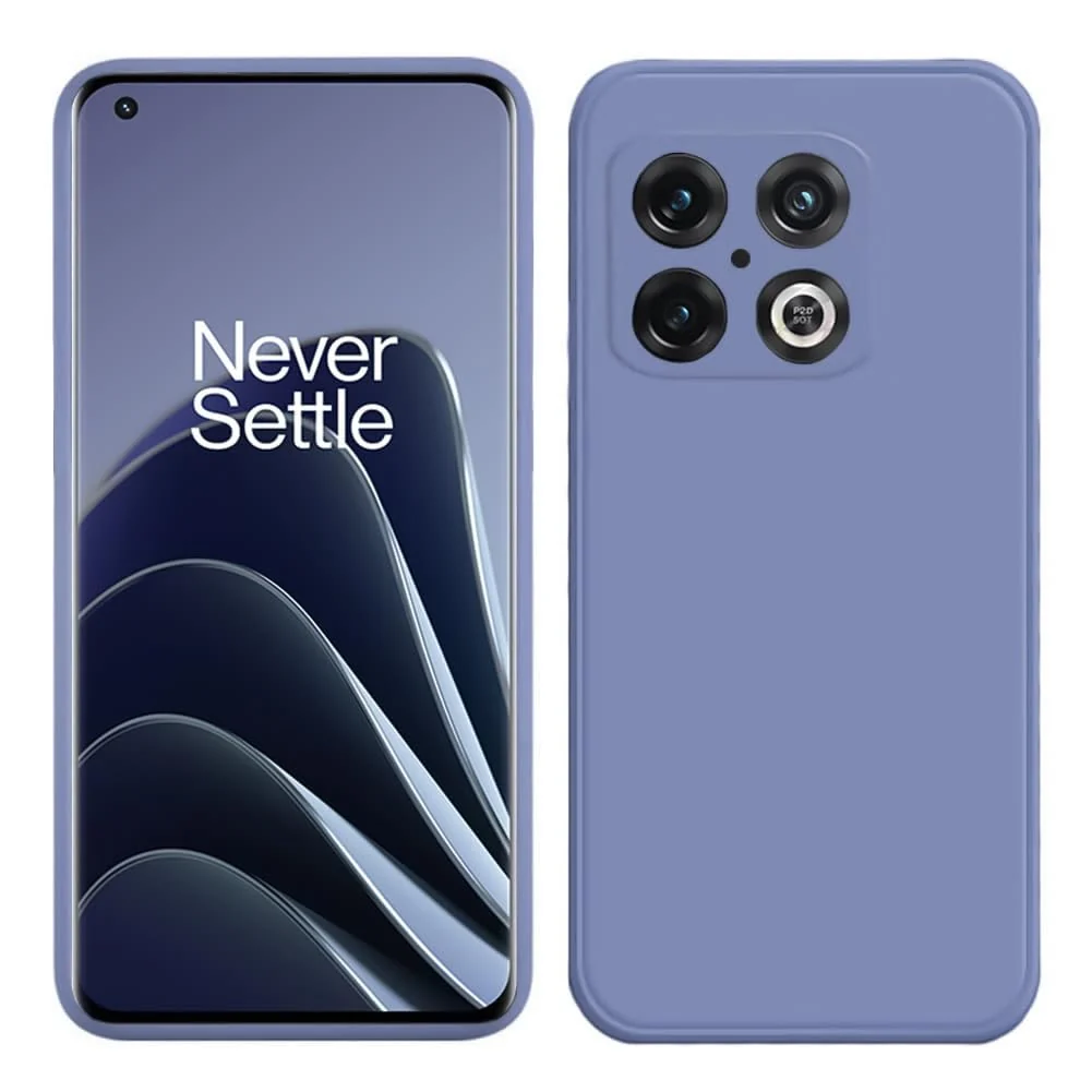 DL3 Mobilak Soft Silicone Protective Case for OnePlus 10 Pro with Microfiber Lining and Shockproof Design - Lavender Blue