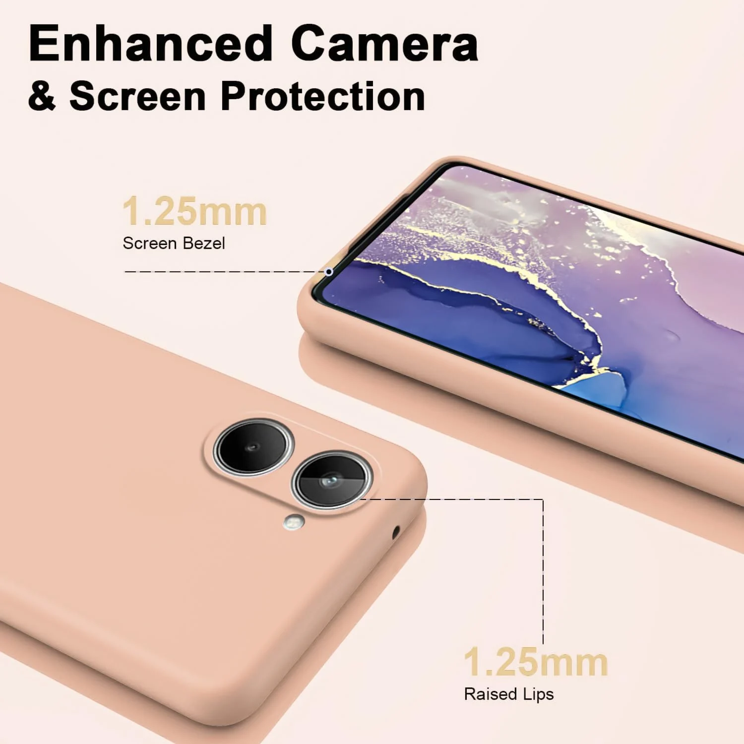 DL3 Mobilak Liquid Silicone Protective Case for realme 10 4G with Microfiber Lining and Shockproof Design - Light Orange