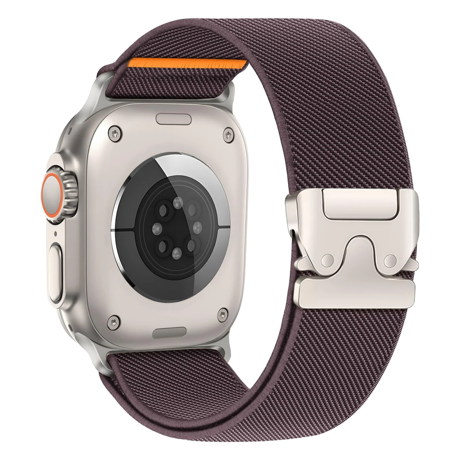 DL3 Mobilak Stretchy Nylon Strap for Apple Watch Ultra 3 2 1 Strap 49mm 46mm 45mm 44mm 42mm iWatch Straps for Men Women, Parachute Clasp Elastic Sport Band for Apple Watch Series 11 10 9 8 7 6 5 4 3 SE/2 - Smoke Purple