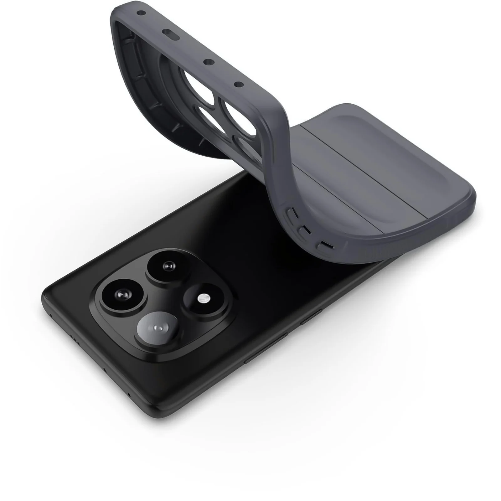 DL3 Mobilak Flexible Silicone and TPU Protective Case with Camera Protection for Xiaomi Redmi Note 14 Pro 4G - Dark Gray