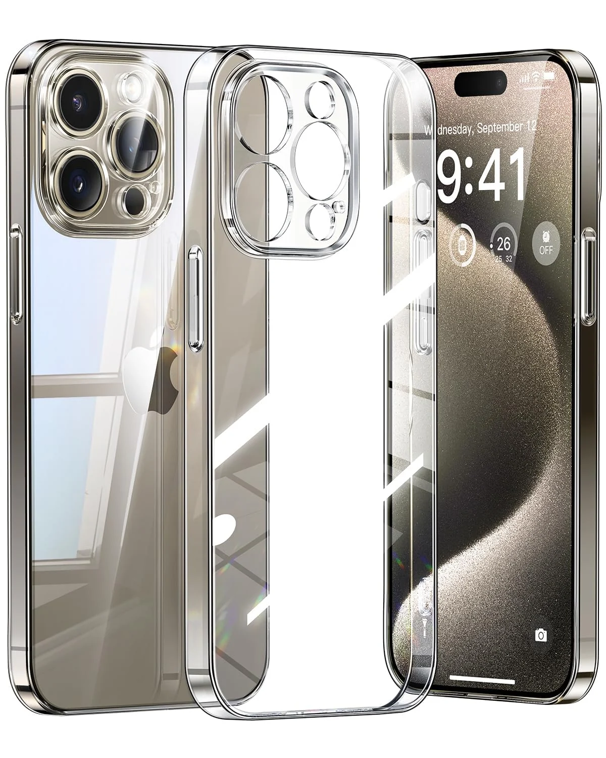 DL3 MOBILAK Camera Protective Case Compatible with iPhone Case Transparent, Mobile Phone Case iPhone Thin Soft Silicone Anti-Yellow Protective Case - Clear