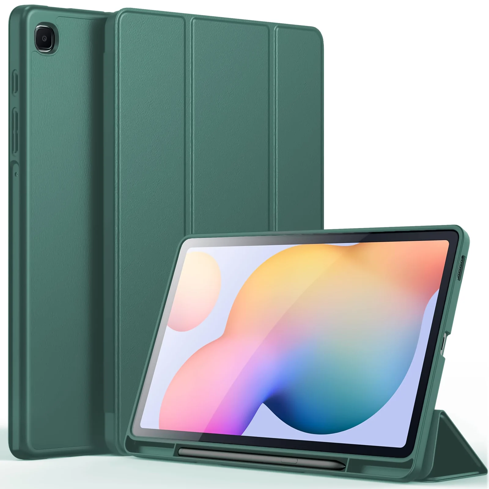 DL3 Mobilak Smart Case For Samsung Galaxy Tab S6 Lite 10.4 inch 2022 (SM-P613/P619) & 2020 (SM-P610/P615) with Pencil Holder, Soft TPU Smart Stand Back Cover Auto Wake/Sleep - Green