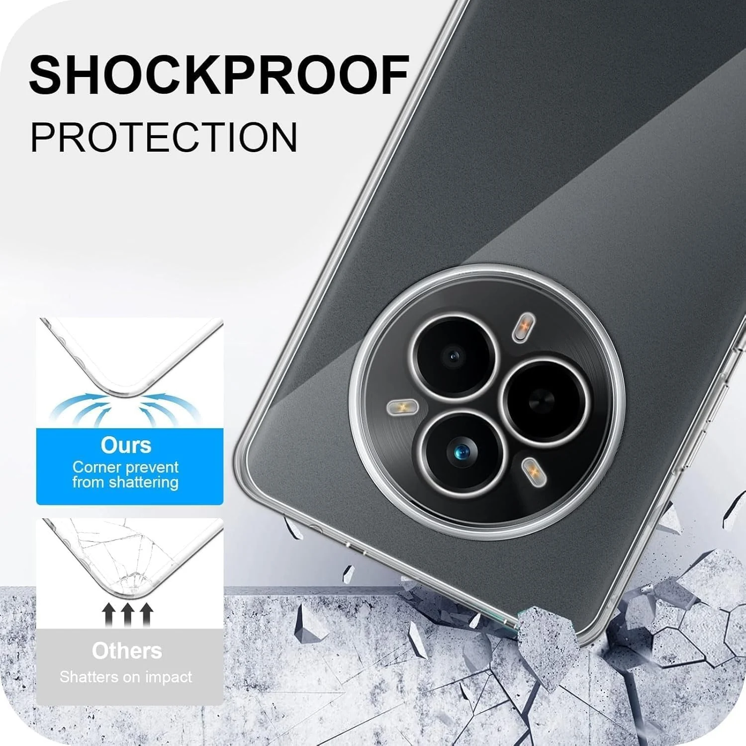 DL3 Mobilak Case Compatible with realme 14 PRO+ 5G / realme 14 PRO Plus 5G, Case Crystal Soft TPU Gel Case Flexible Silicone Anti-Scratch Camera Protection TPU Cover - Clear