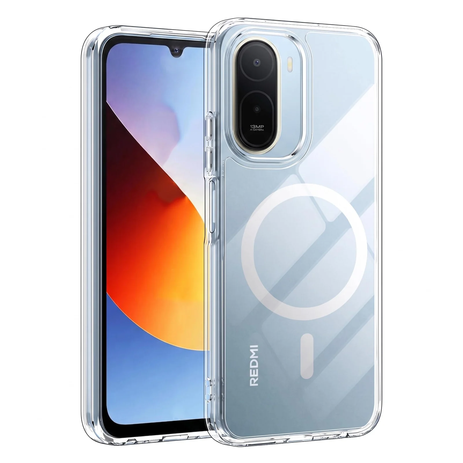 MOBIGON Slim Magnetic MagSafe-Compatible Phone Case for Xiaomi Redmi A7 Pro 4G, Clear