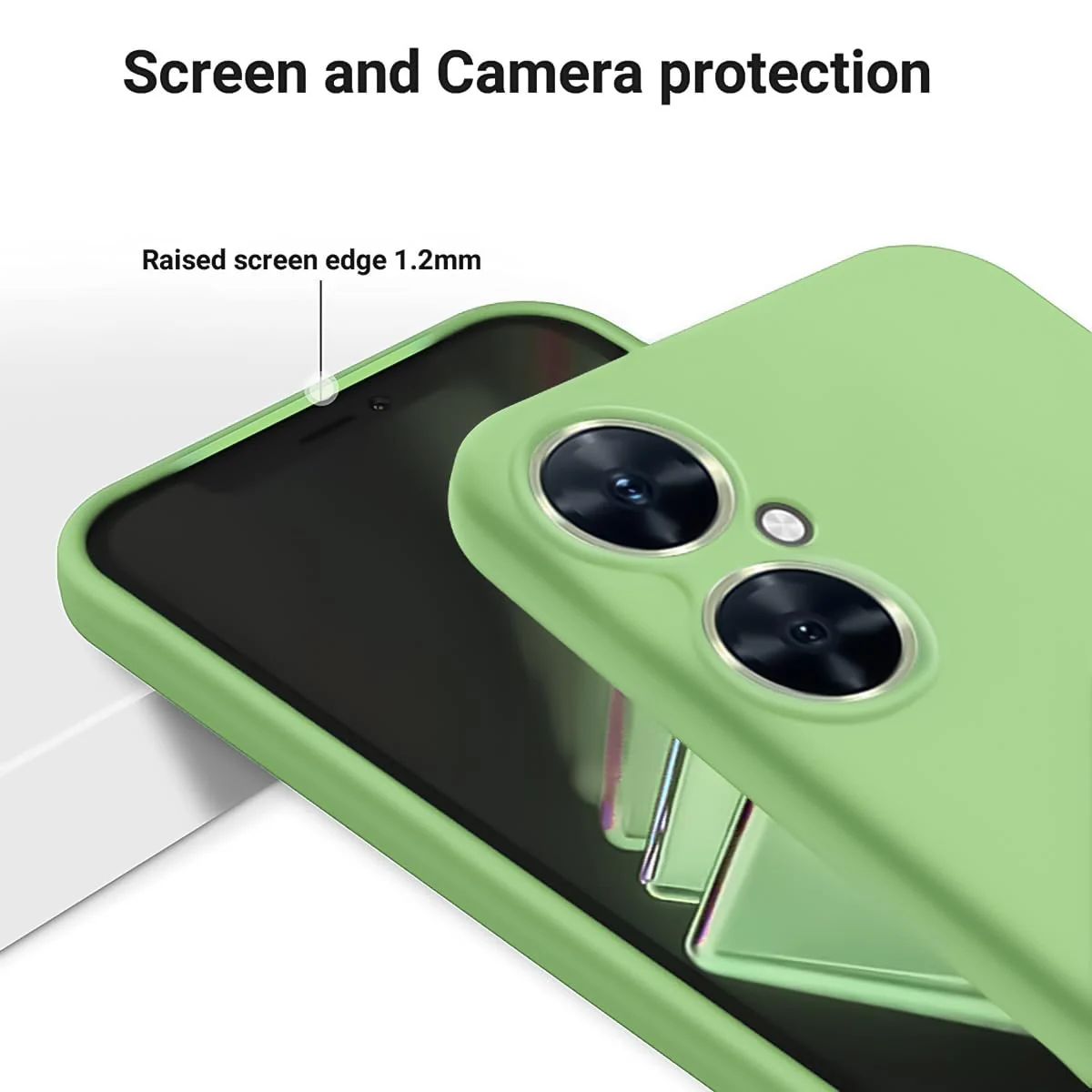 DL3 Mobilak Soft Silicone Protective Case for Huawei nova 11i with Microfiber Lining and Shockproof Design - Light Green