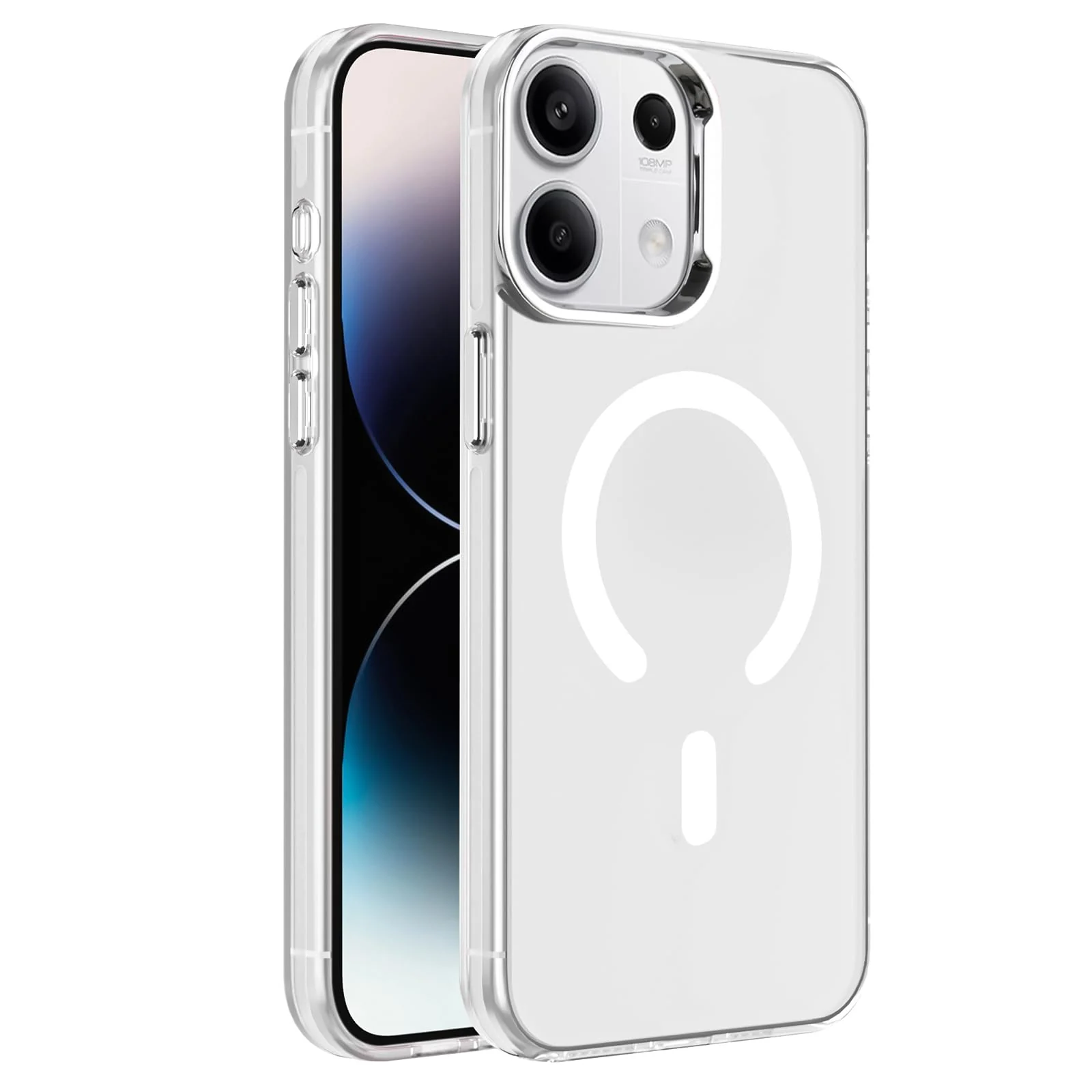 DL3 Mobilak Case for Xiaomi Redmi Note 13 4G Crystal Clear [Not Compatible with MagSafe] Soft TPU Gel Case Flexible Silicone Anti-Scratch Transparent TPU Cover - White