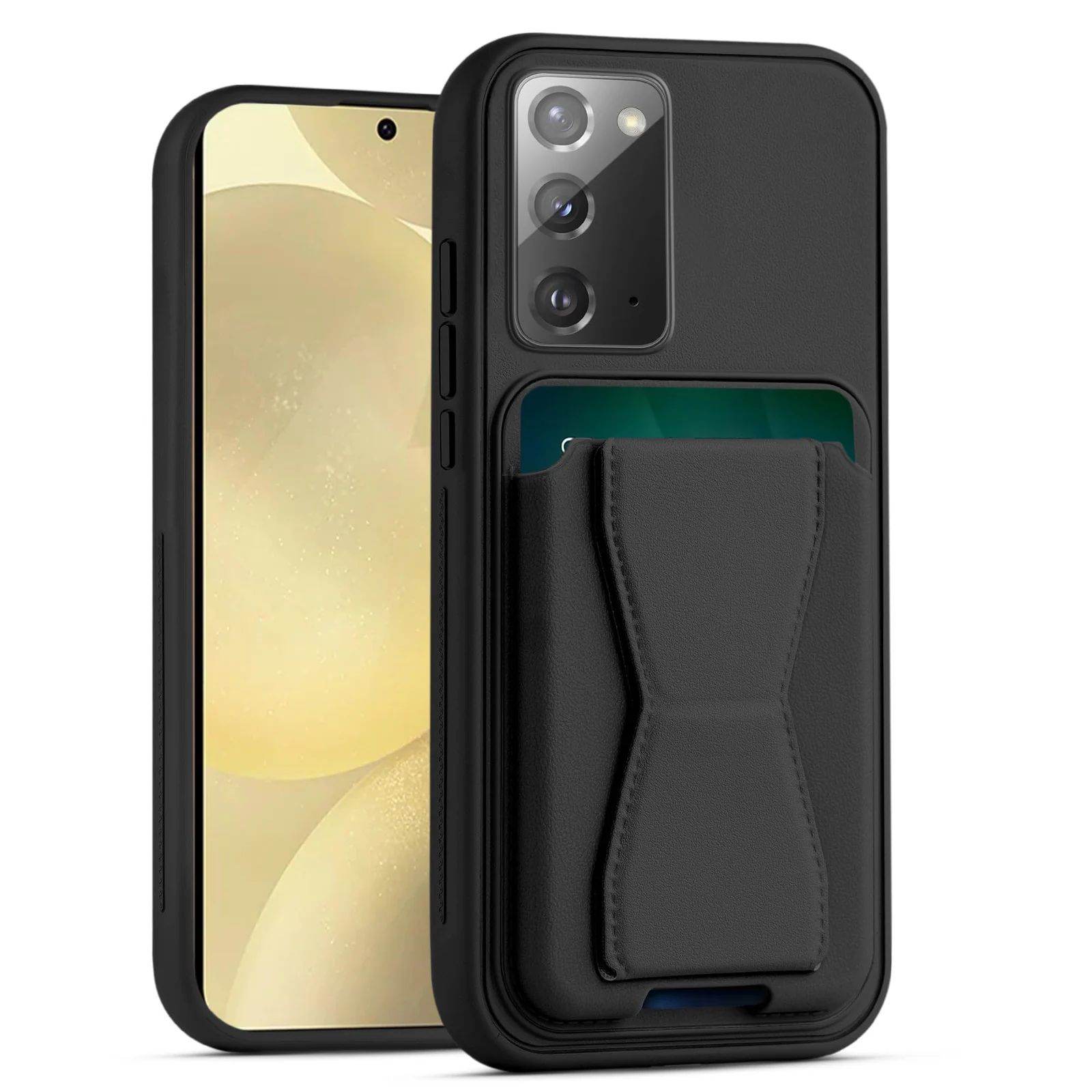 DL3 Mobilak Leather Wallet Case with Card Slot for Samsung Galaxy Note 20 5G with Camera Protection and Shockproof Design - Black