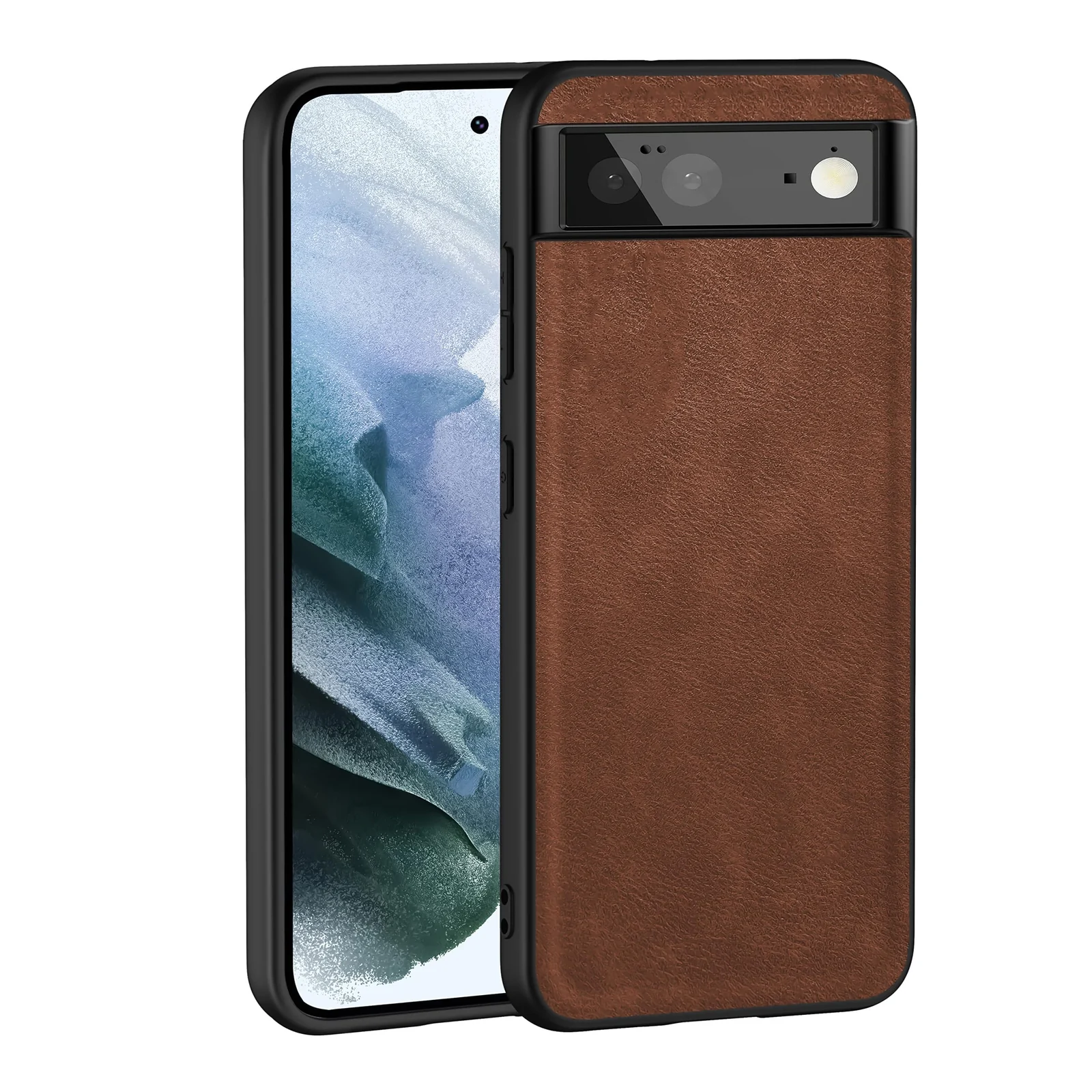 Dl3 Mobilak Case for Google Pixel 6 Leather Case,Anti-Drop, Anti-Shock, Non-Slip Texture,Simple Cell Phong Cover (Brown)