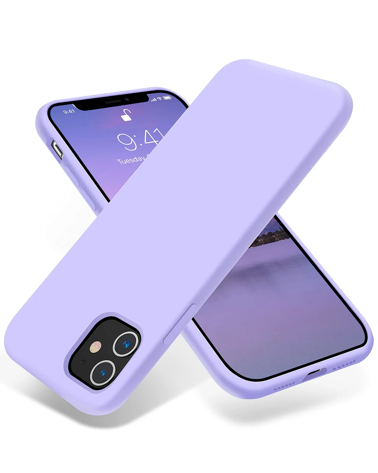 DL3 Mobilak Liquid Silicone Protective Case for iPhone 11 (6.1 Inch) with Camera Protection and Microfiber Lining - Light Purple