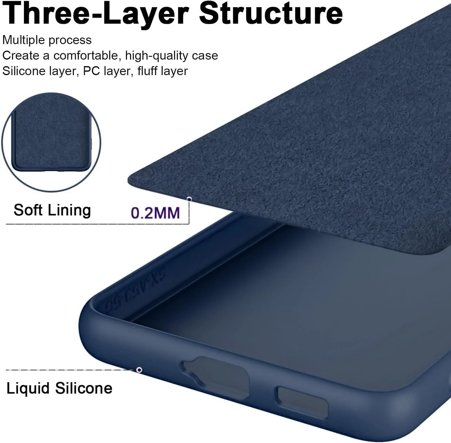 DL3 Mobilak Silicone Protective Case for OPPO A98, Shock-absorbing protection, Scratch-resistant surface, Soft microfiber lining - Dark Blue