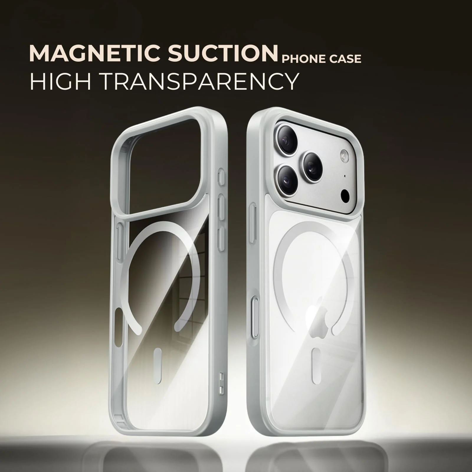 DL3 Mobilak Magnetic Case for iPhone 17 Pro 6.3-Inch Compatible with MagSafe, Shockproof Phone Bumper Cover, Solid Color Matte TPU Frame, Anti-Scratch Clear Back - Gray