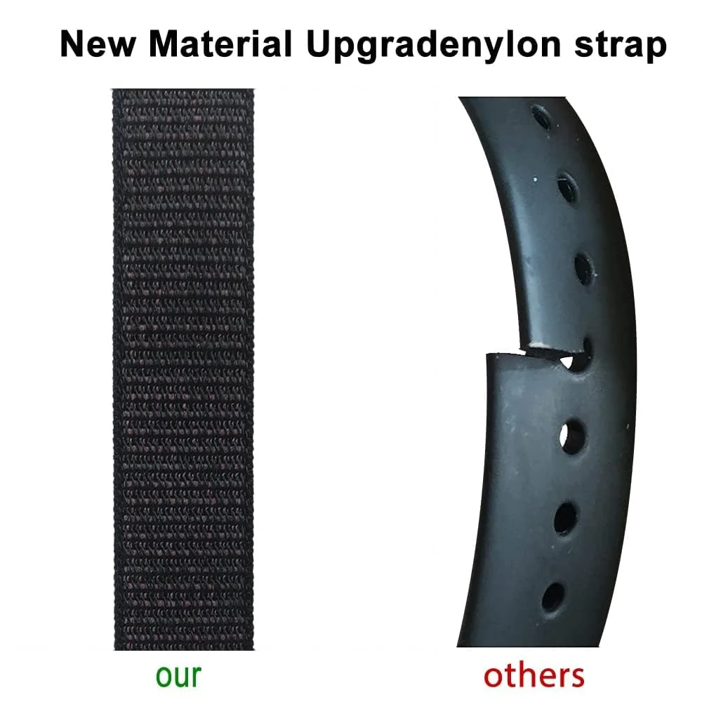 DL3 Mobilak Nylon Band for Honor Band 6/Huawei Band 6 Pro/Huawei Band 6, Nylon Watch Strap Sport Wristband Soft Replacement Watch Strap Adjusable Wrist for Women Men - Black
