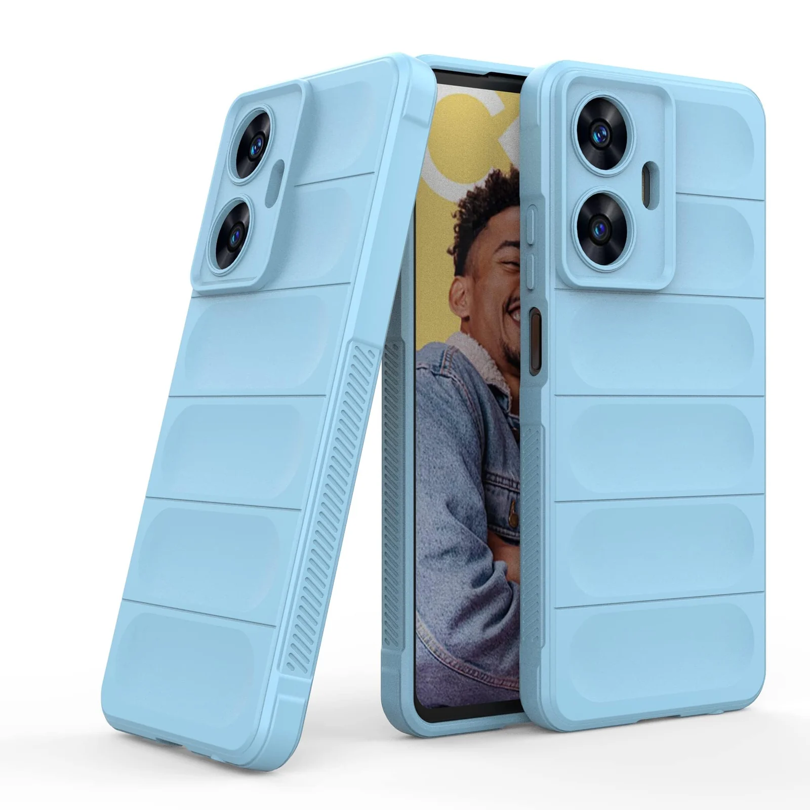 DL3 Mobilak Flexible Silicone and TPU Protective Case with Camera Protection for realme C55 / Narzo N55 - Baby Blue
