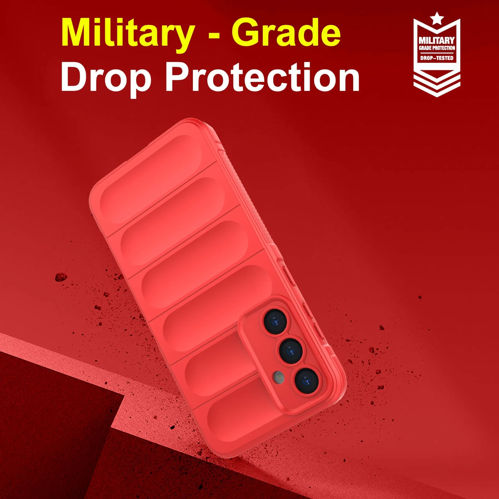 DL3 Mobilak Silicone Case for Samsung Galaxy A15 Heavy Duty Protective [Slim Fit] Shockproof Soft Flexible Protective Design Shock-Absorption TPU Cover With Camera Protection - Red