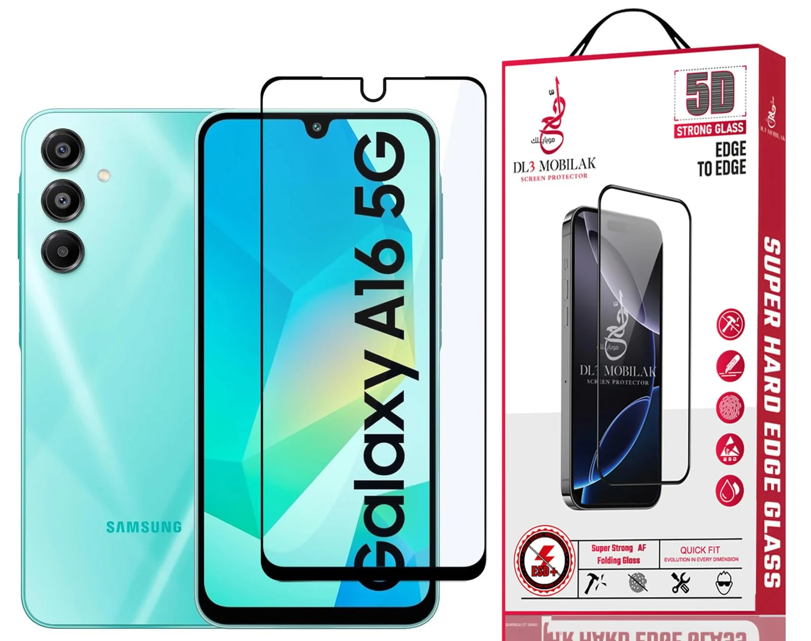 DL3 Mobilak for Samsung Galaxy A16 Tempered Glass Screen Protector, 9H Hardness Anti-Scratch Tempered Glass flim, Case Friendly, Anti-Scratch - Clear