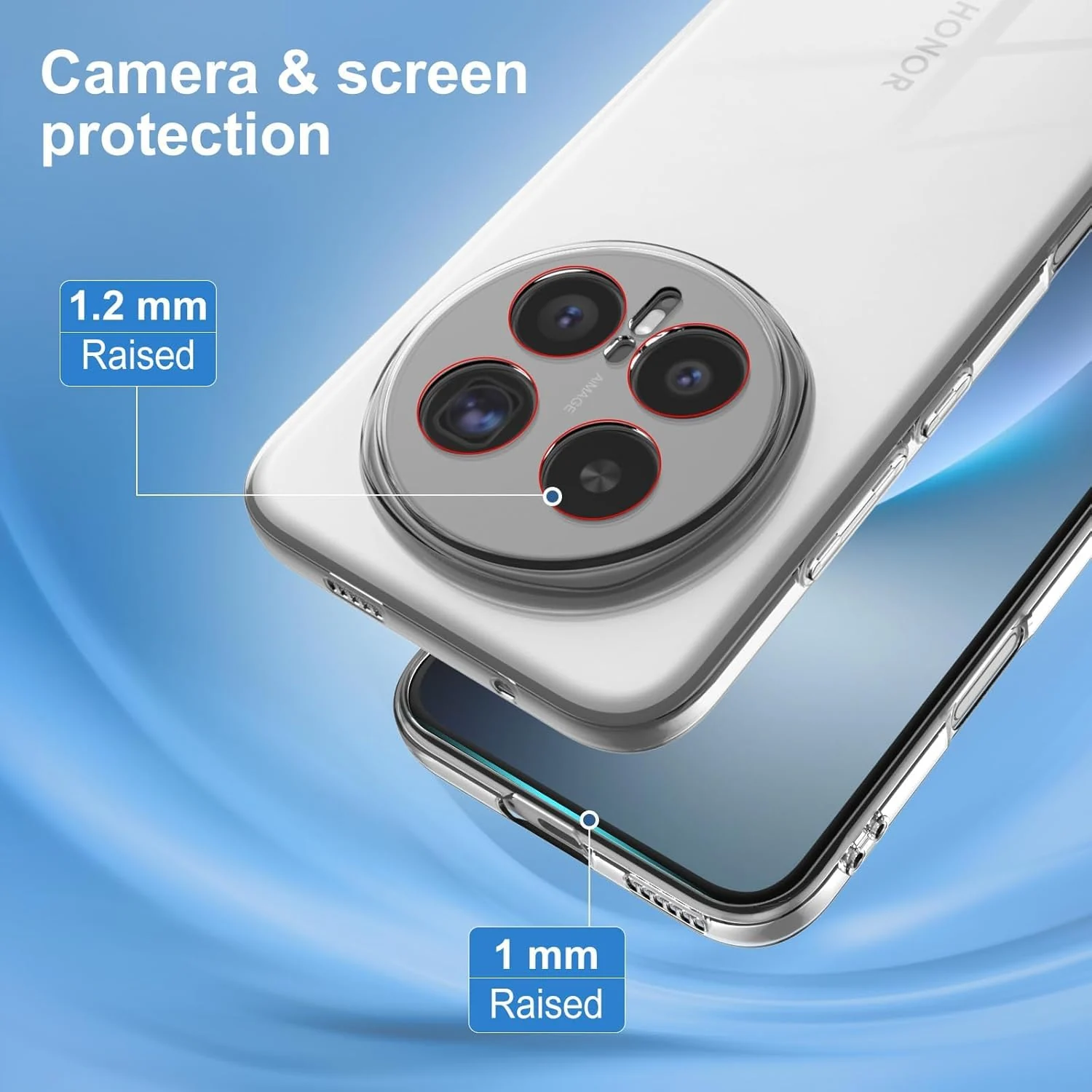DL3 Mobilak Case Compatible with Honor Magic 8 5G, Case Crystal Soft TPU Gel Case Flexible Silicone Anti-Scratch Camera Protection TPU Cover - Clear