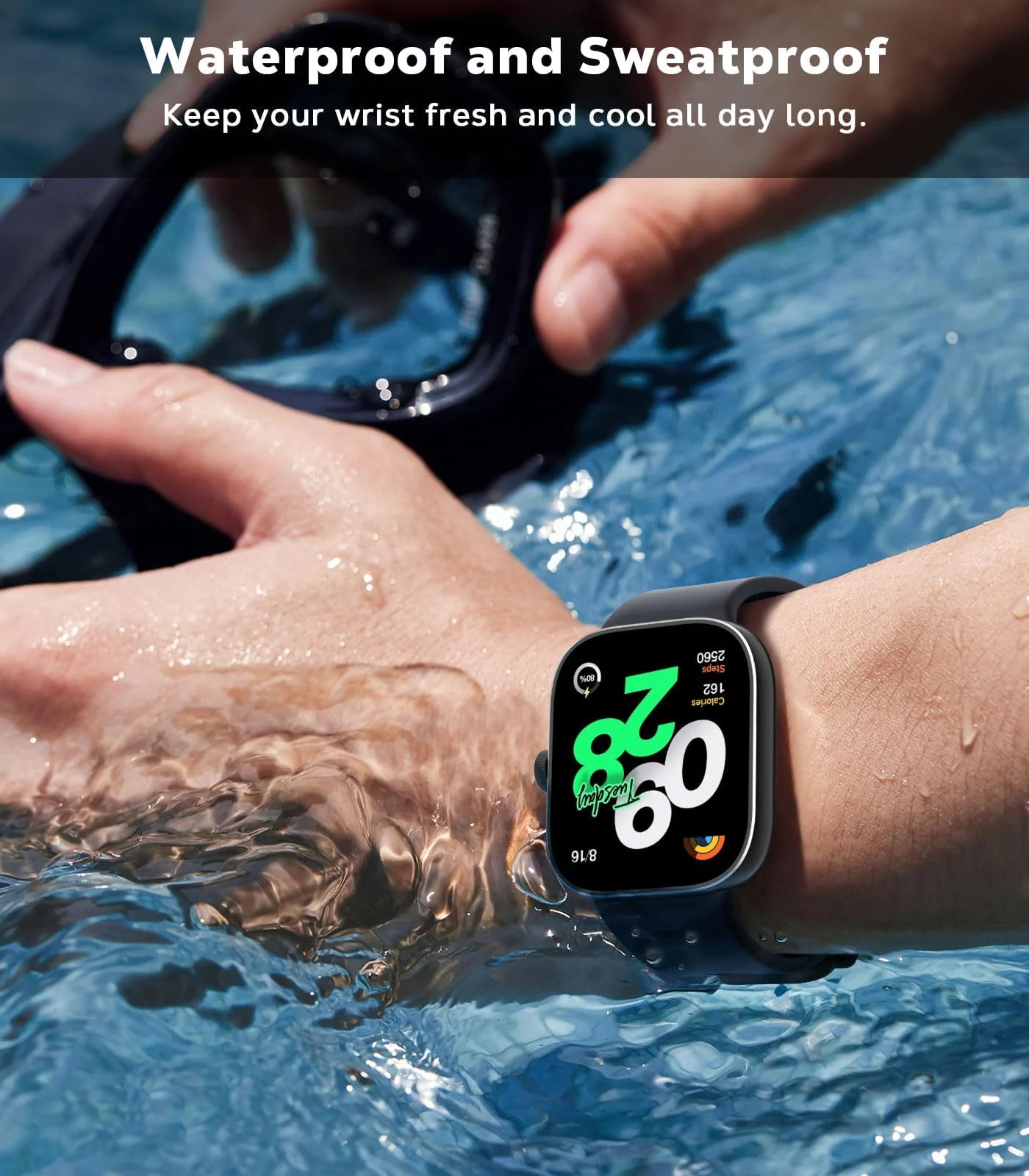 DL3 Mobilak Strap Compatible with Redmi Watch 4 / Redmi Watch 5 / Xiaomi Smart Band 8 Pro/Xiaomi Smart Band 9 Pro, Women Men Bracelet, Adjustable Replacement Armband Silicone Strap - Black