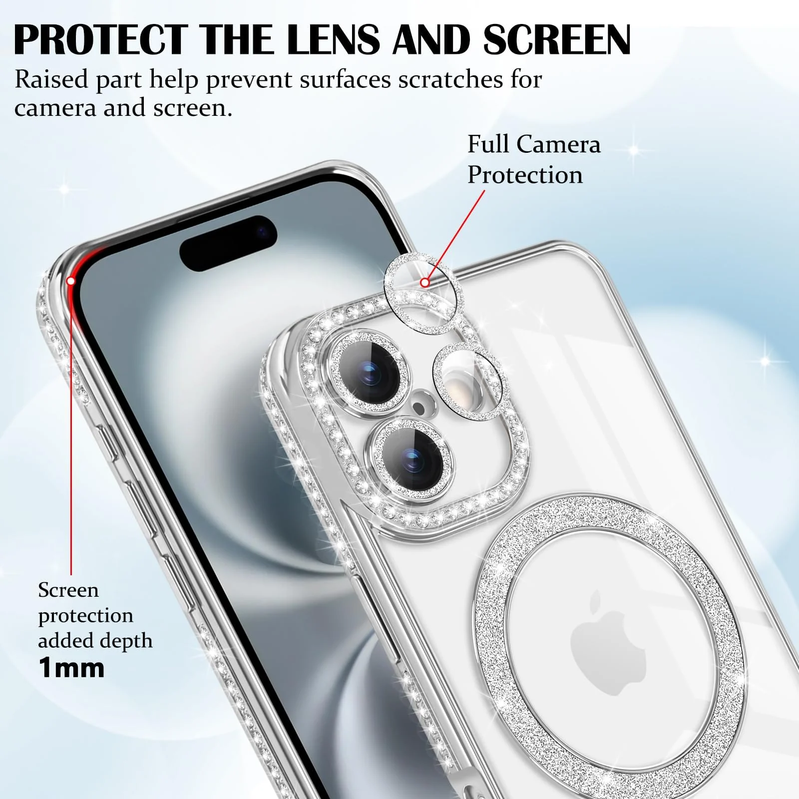 DL3 Mobilak MagSafe-Compatible Magnetic Case for iPhone 17 with Camera Protection and Magnetic Car-Mount Support - Silver