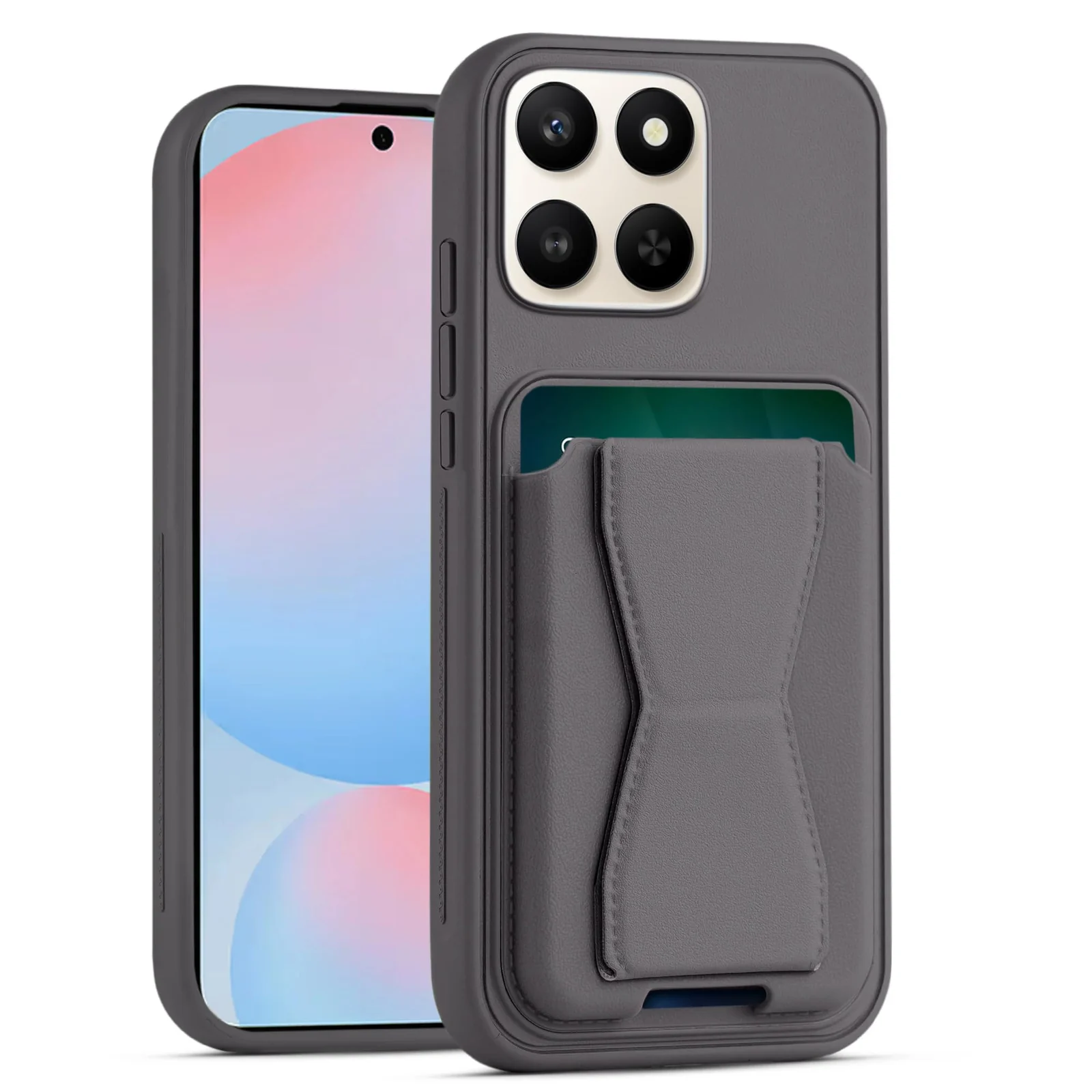 DL3 Mobilak Leather Wallet Case for Honor X7d / Honor 400 Smart, Camera protection, Shock-absorbing protection, Built-in kickstand - Lavender Purple